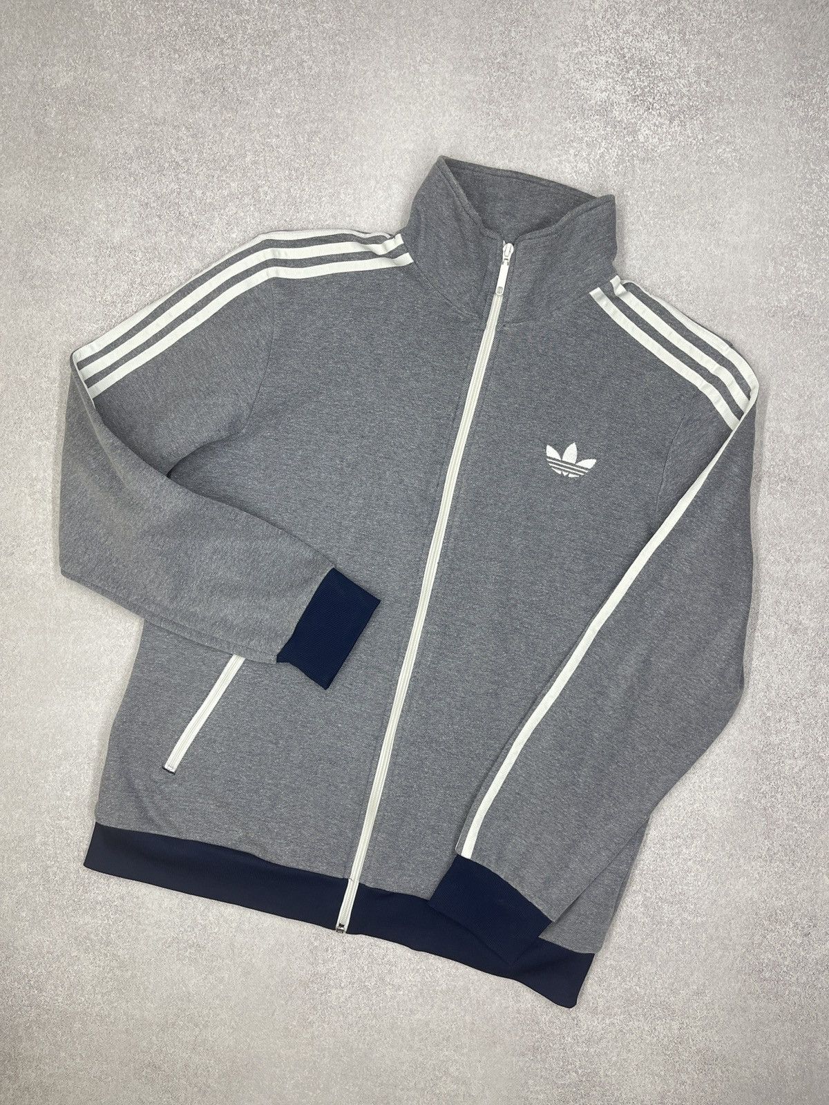 Mens Adidas Track Jacket Grey Y2K Size L