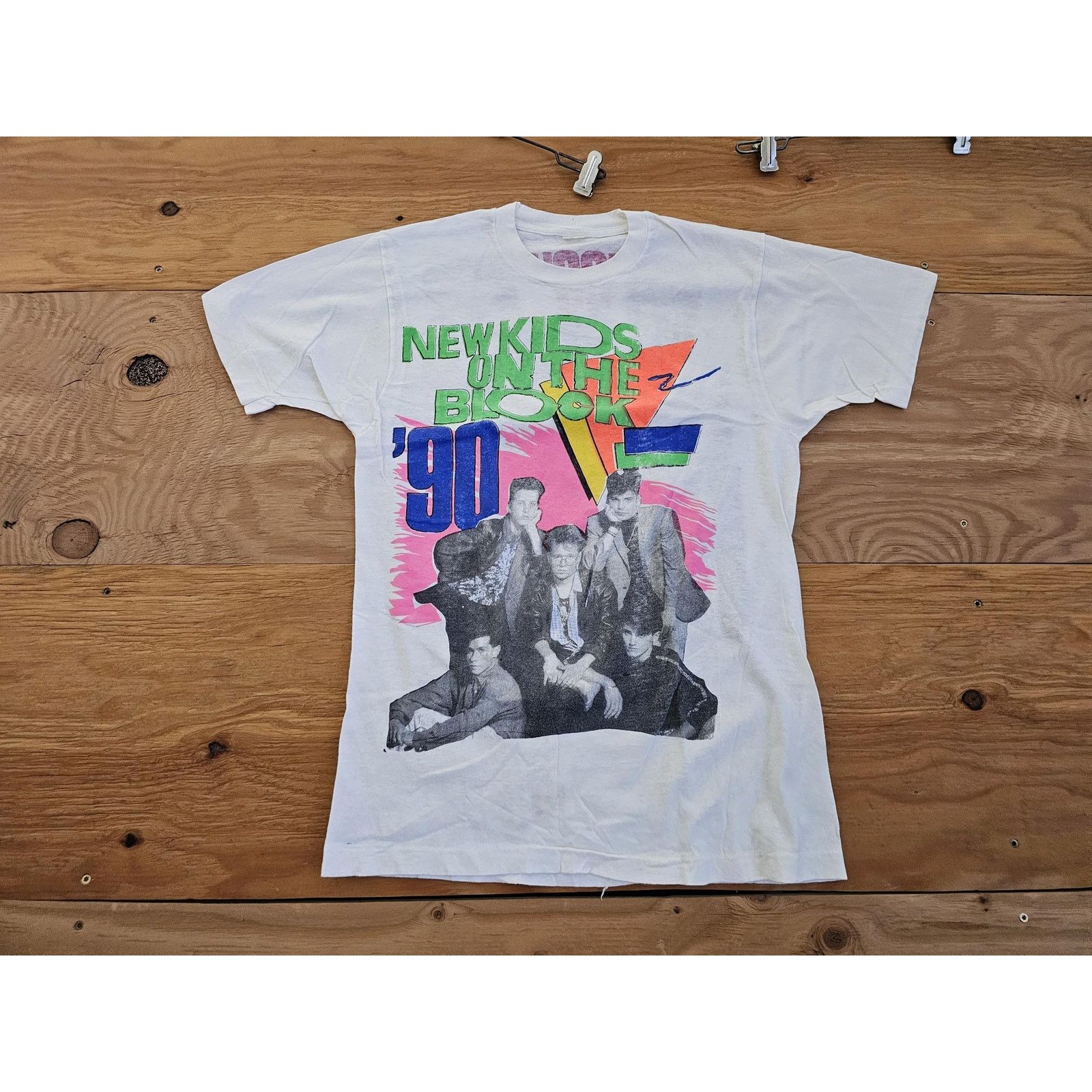 Other New Kids On The Block 1990 White Band T-Shirt Size M Size US M / EU 48-50 / 2 - 2 Thumbnail