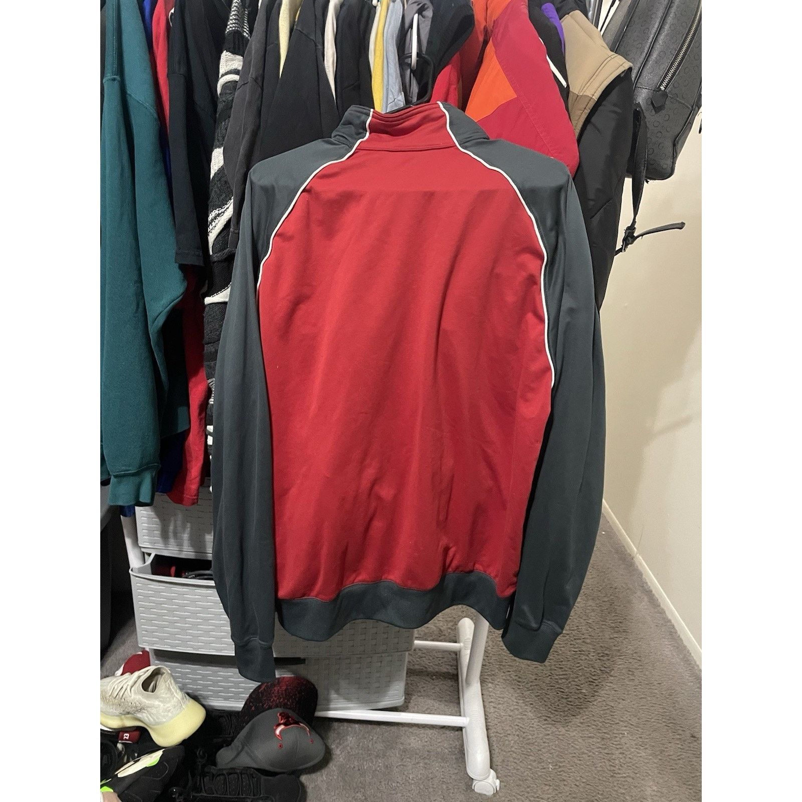Nike Size XL- VTG 90’s Nike Sportswear Gray Red Zip Track Jacket Size US XL / EU 56 / 4 - 2 Thumbnail