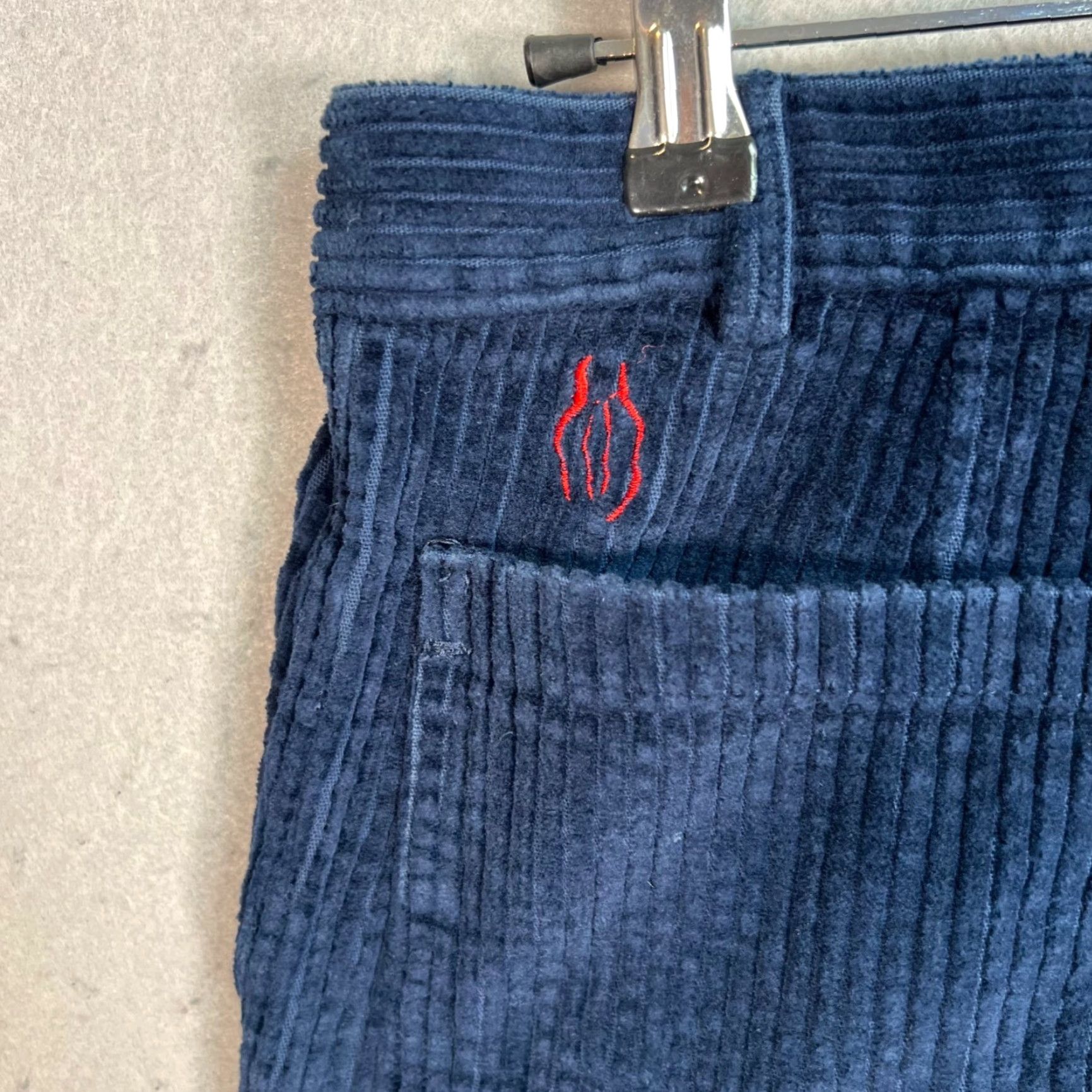 Vintage CARRIE BOLLERRE Corduroy Pants Womens Medium Blue Embroidered Straight Leg Chino Size 32" / US 10 / IT 46 - 6 Thumbnail