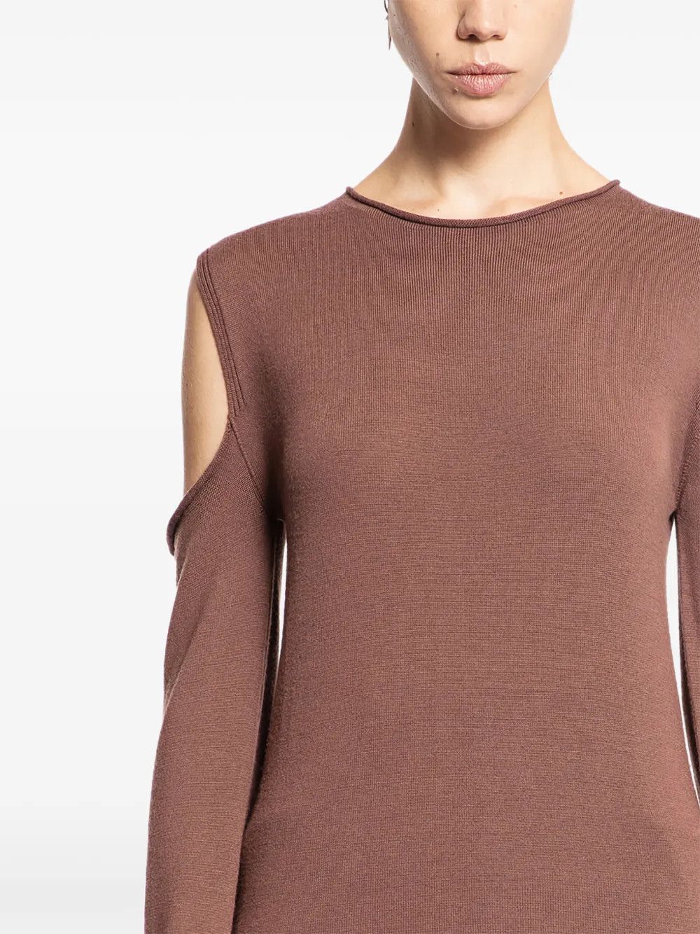 Rick Owens o1y0126 Wool Sweater in Chocolate Brown Size XS / US 0-2 / IT 36-38 - 2 Thumbnail