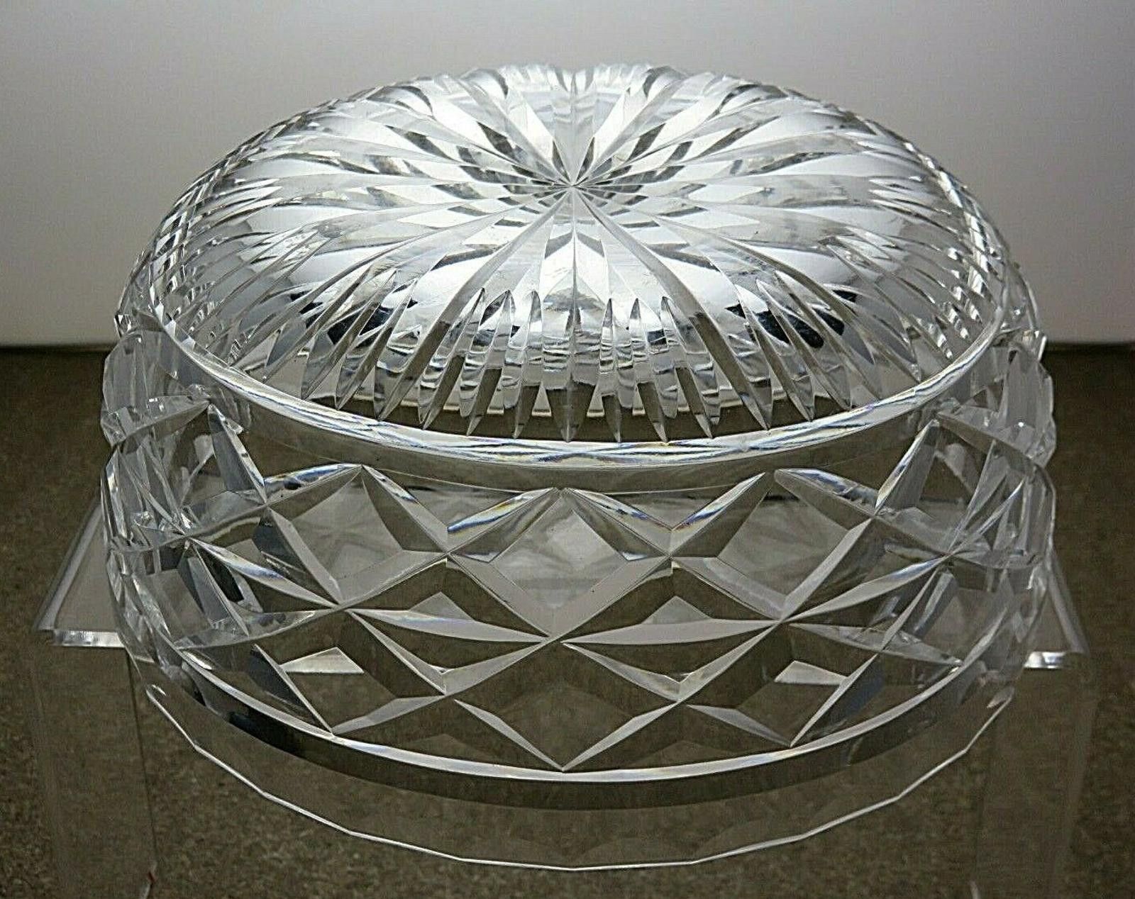 The Unbranded Brand Vintage Cut Glass Lead Crystal Salad Serving Bowl 3 1/3" Size ONE SIZE - 5 Thumbnail