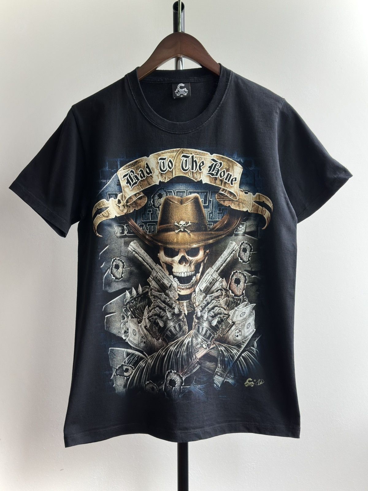 Vintage VINTAGE Y2K BAD TO THE BONE BIKE TEE Size US M / EU 48-50 / 2 - 1 Thumbnail