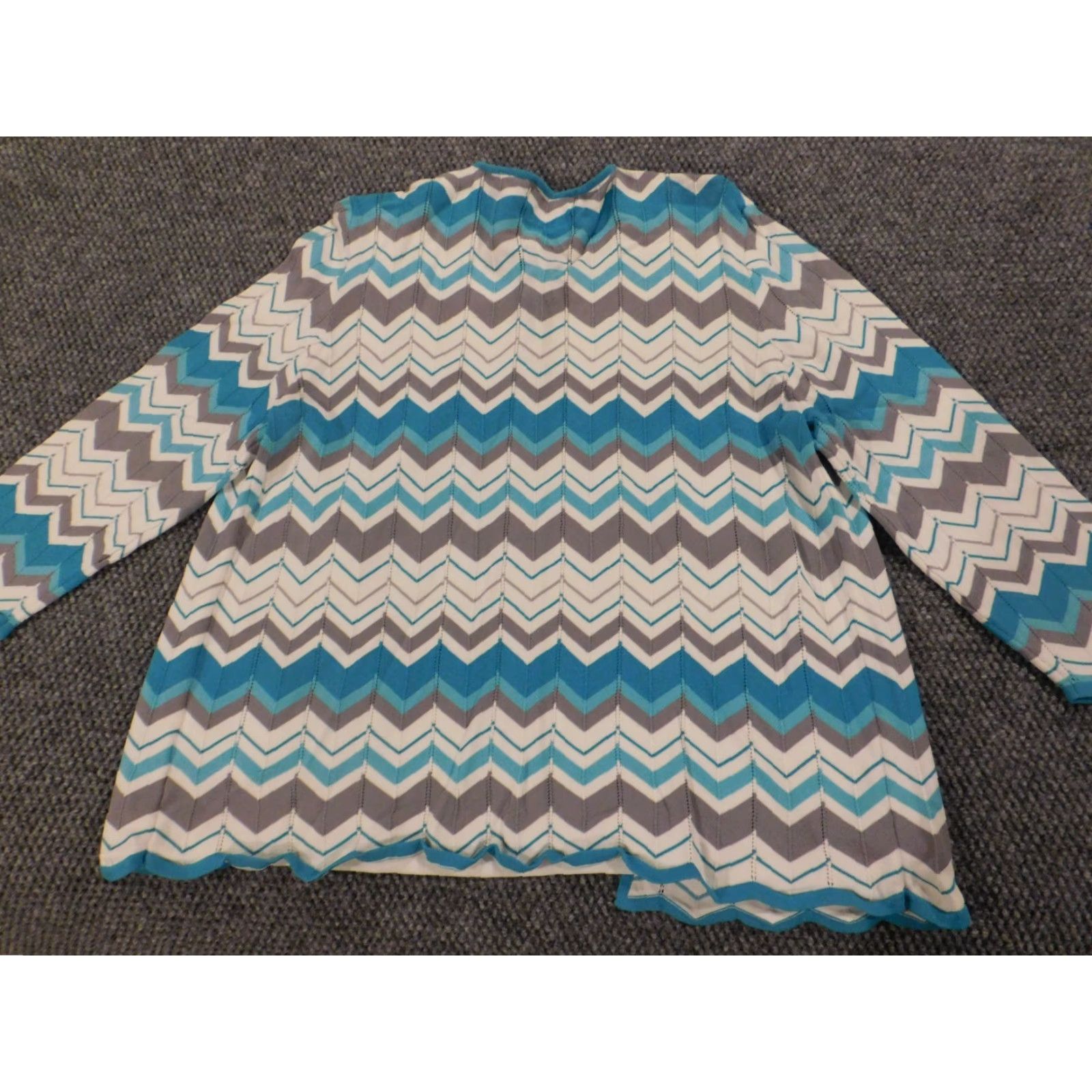 Vintage Alfred Dunner Sweater Ladies L Blue Striped Pullover Crew Neck Knitted Cotton Polyester Casual Regular Modern 90s? Size L / US 10 / IT 46 - 7 Thumbnail