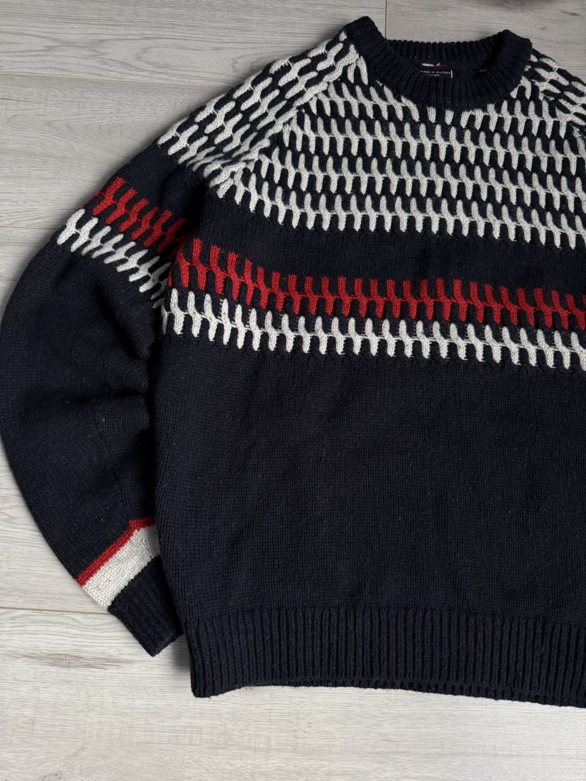 Tommy Hilfiger × Vintage Vintage Tommy Hilfiger Knit crewneck Sweater Size US XL / EU 56 / 4 - 2 Thumbnail