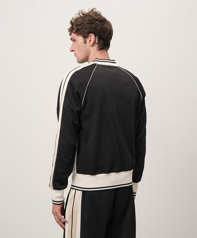 Palm Angels o1s22i1n1224 Zip-up Sweatshirt in Black White Size US XL / EU 56 / 4 - 4 Thumbnail