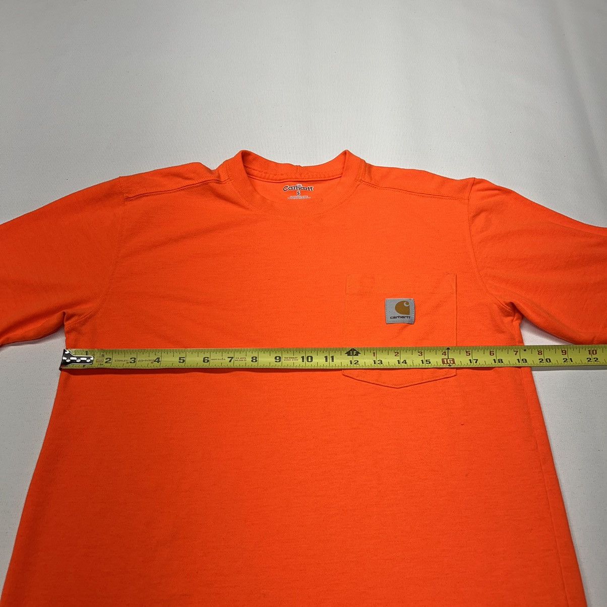 Carhartt Carhartt Tee Shirt Orange High Visibility Chest Pocket Logo Size US S / EU 44-46 / 1 - 18 Thumbnail