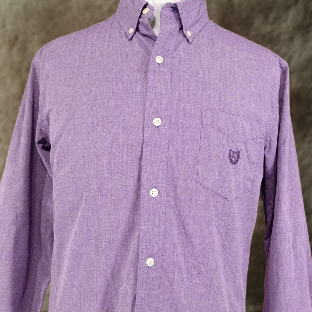 Chaps Chaps Shirt Mens Large Purple Solid Long Sleeve Button Down Easy Care Casual Size US L / EU 52-54 / 3 - 1 Thumbnail