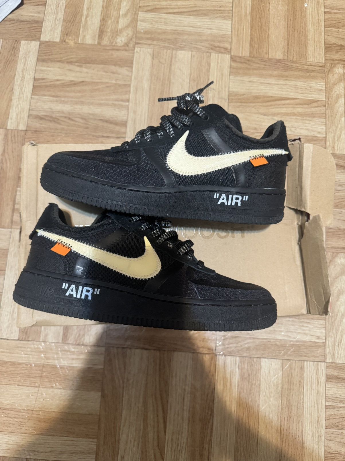 Nike × Off-White Off-White Nike Air Force 1 Black Size US 5.5 / EU 38 - 1 Thumbnail