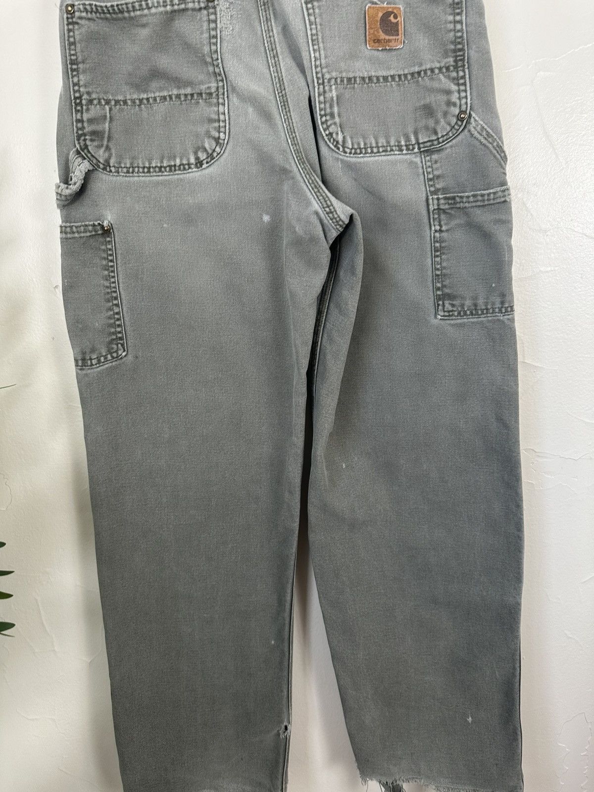 Carhartt (31x30) CRAZY THRASHED REPAIRED Carhartt Double Knee Pants Size US 31 - 13 Thumbnail