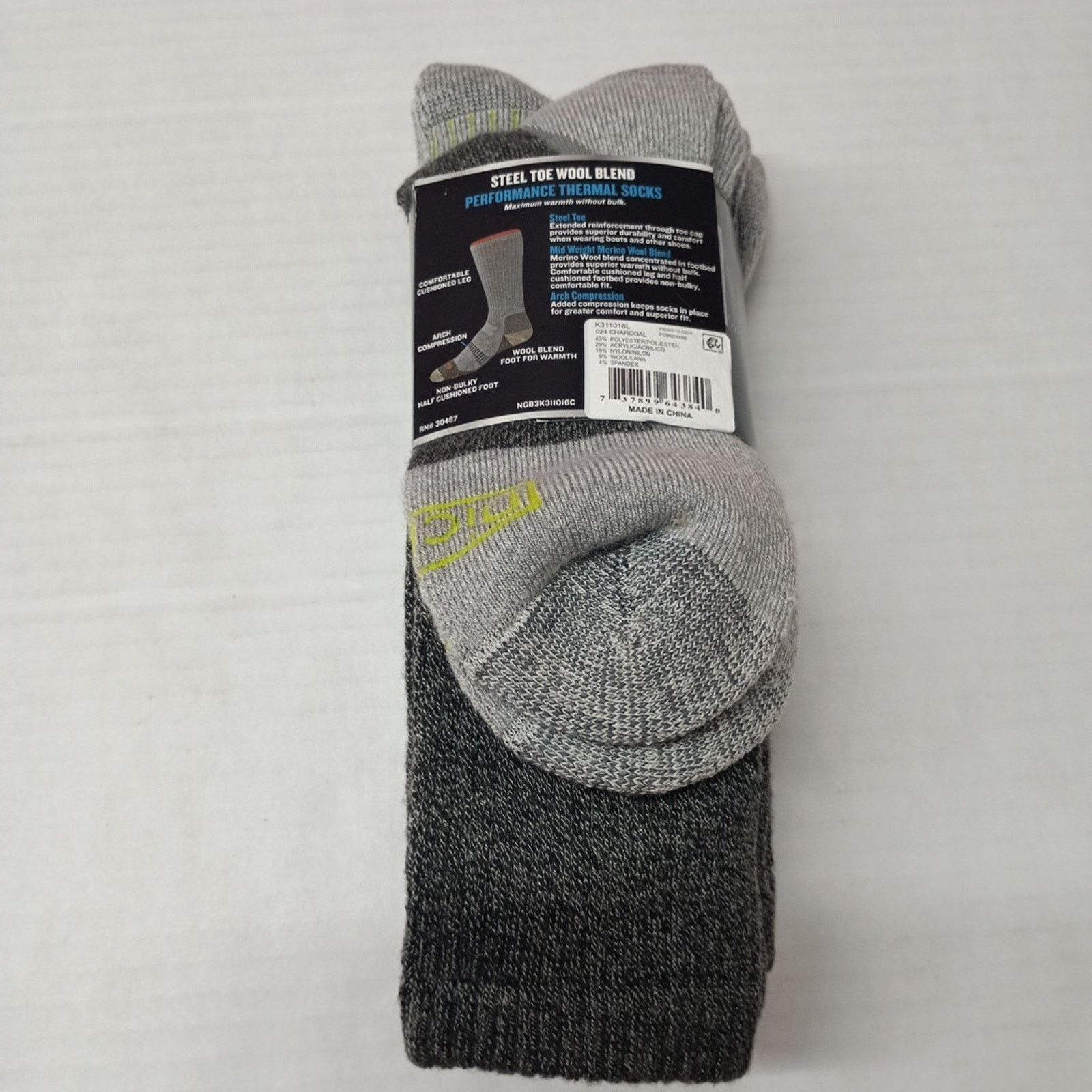 Dickies Dickies Wool Blend Thermal Crew Socks Men's Size 6-12 Gray Size ONE SIZE - 3 Thumbnail