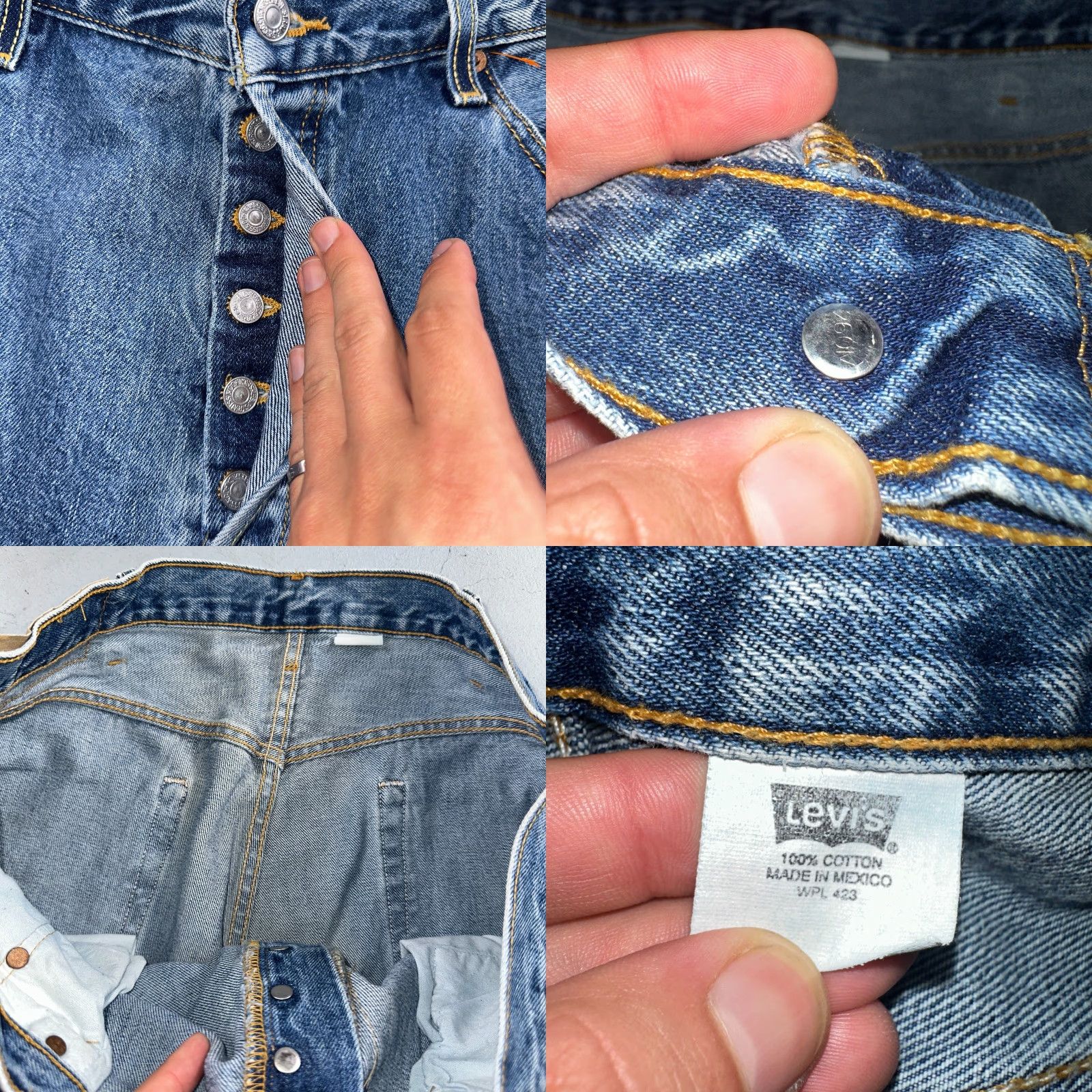 Levi's VINTAGE Levi's 501 Jeans 501 Straight Leg Blue Denim 38x34 Regular Men 90s Size US 38 / EU 54 - 8 Thumbnail