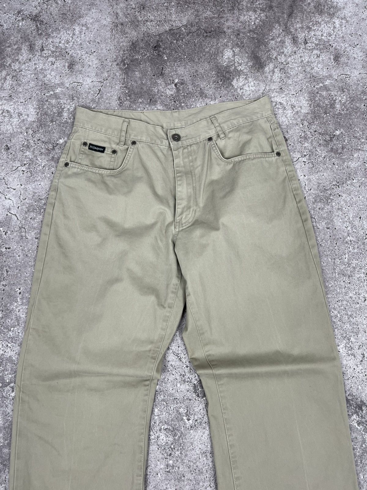 Yves Saint Laurent YSL Yves Saint Laurent Chino Cotton Pants Big Logo Size US 32 / EU 48 - 10 Thumbnail