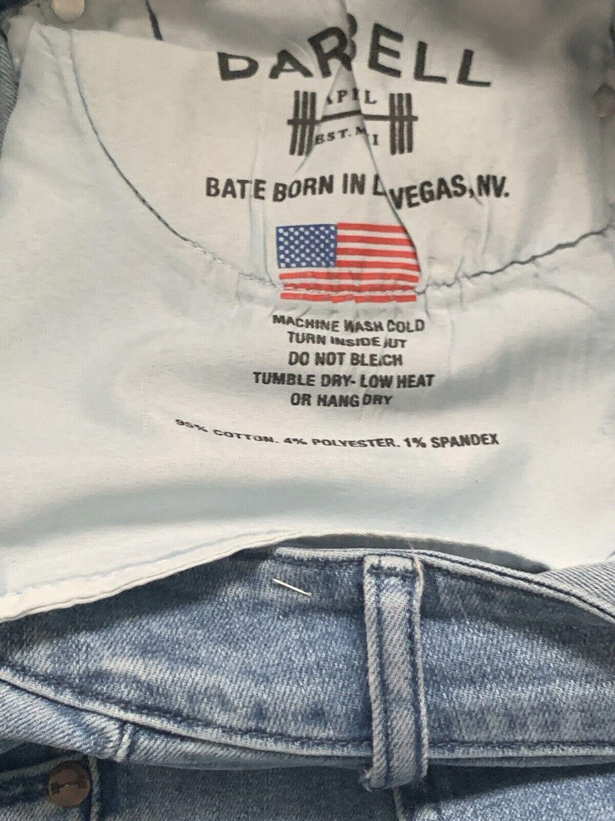 Designer Barbell Apparel Jeans Blue Denim Straight Stretch Distressed Size US 31 - 6 Thumbnail