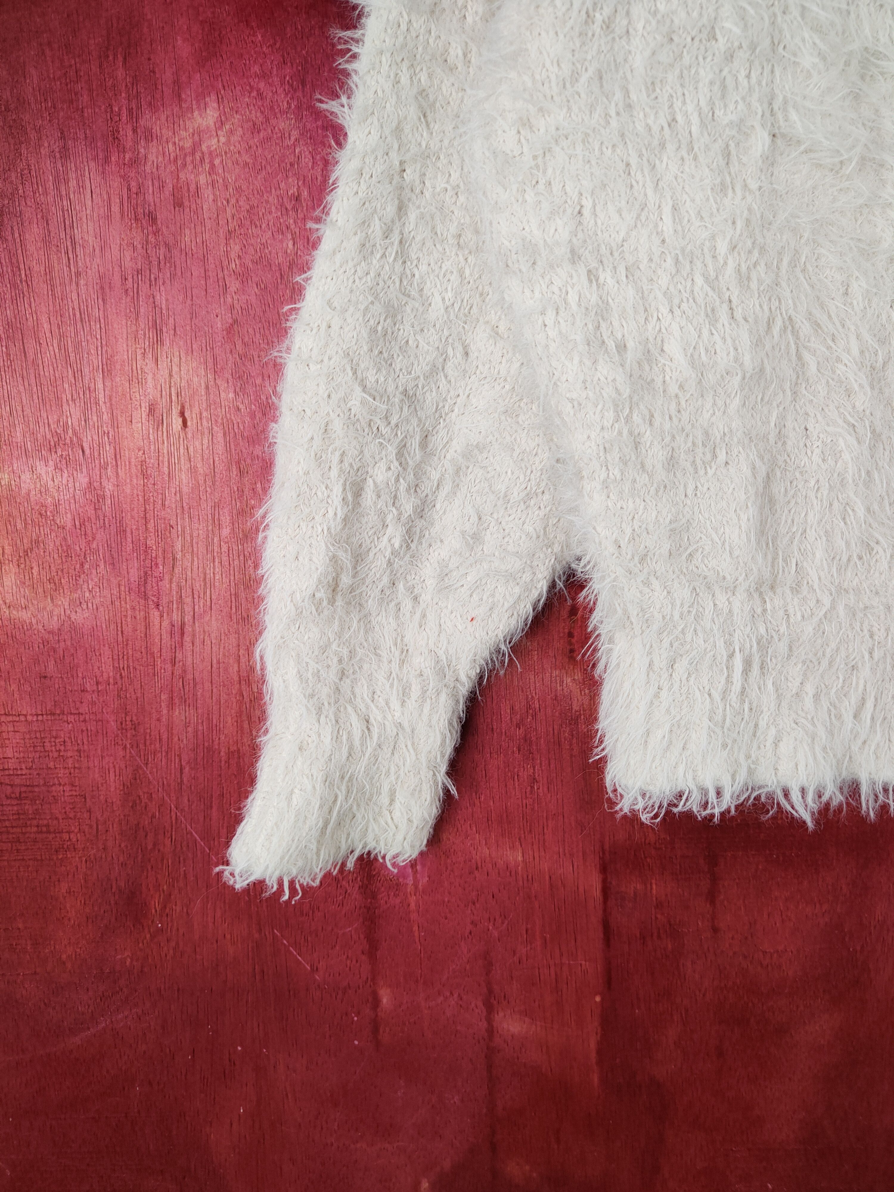 Aran Isles Knitwear GU Beige Shag Shaggy Fur Mohair Knitwear #S2101 Size M / US 6-8 / IT 42-44 - 4 Thumbnail