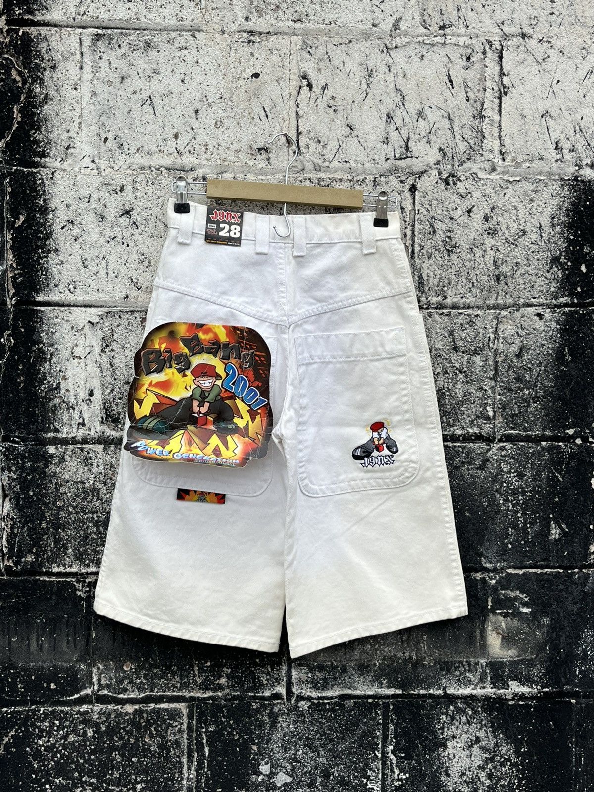 JNCO Y2K Jnco style Jynx baggy embroidered jorts rare NWT hype Size US 26 / EU 42 - 6 Thumbnail