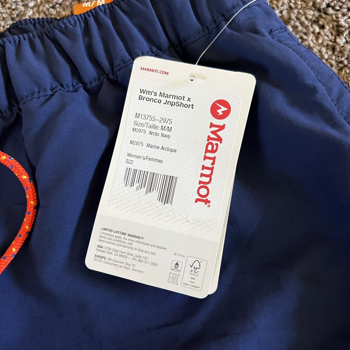 Marmot Marmot Bronco Juniper Navy Performance UPF 50 Shorts Size 36" / US 14 / IT 50 - 2 Thumbnail