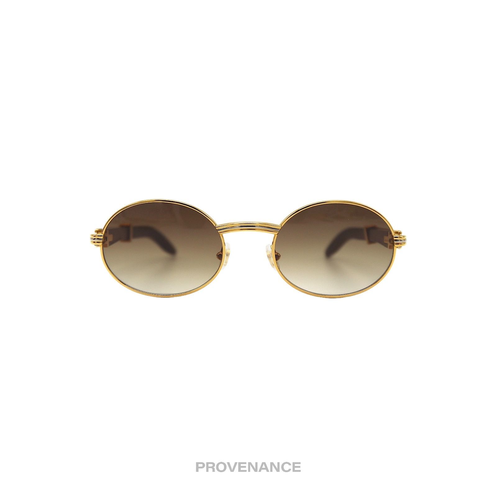 Cartier 🔴 Cartier Giverny Sunglasses - Bubinga Gold Trinity Brown Size ONE SIZE - 2 Thumbnail