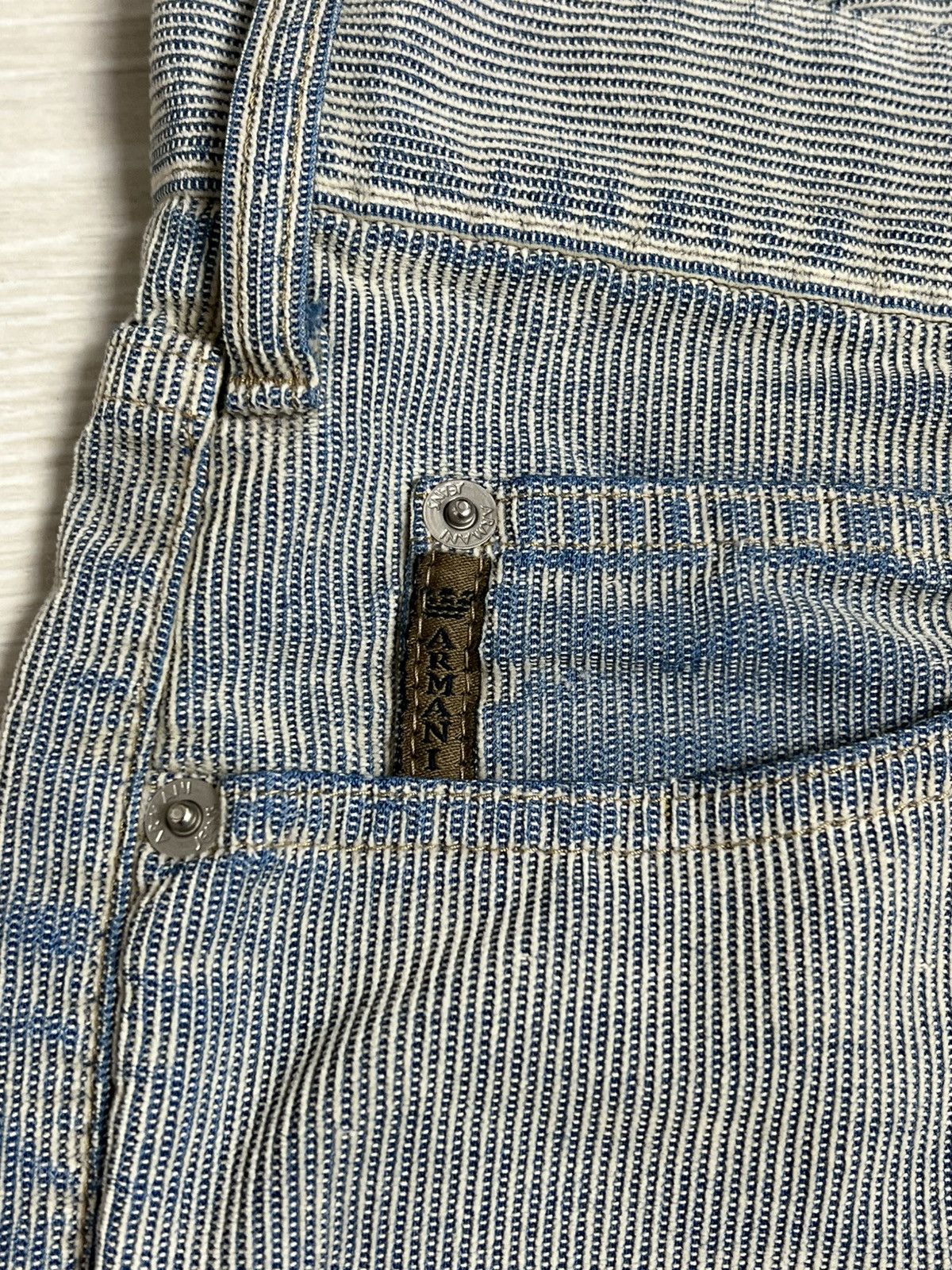 Armani VINTAGE Armani Jeans Archival Pinstripe Trousers Made Italy Size US 32 / EU 48 - 9 Thumbnail