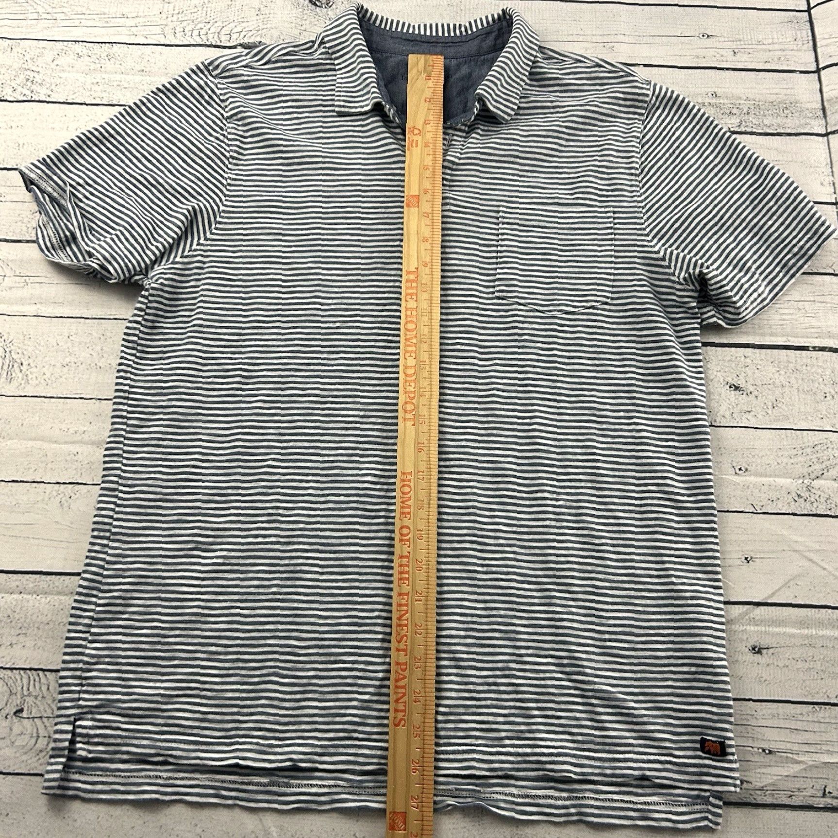 Vintage Normal Striped Short Sleeve Pocket Polo Shirt Men's L Blue White Size US L / EU 52-54 / 3 - 4 Thumbnail