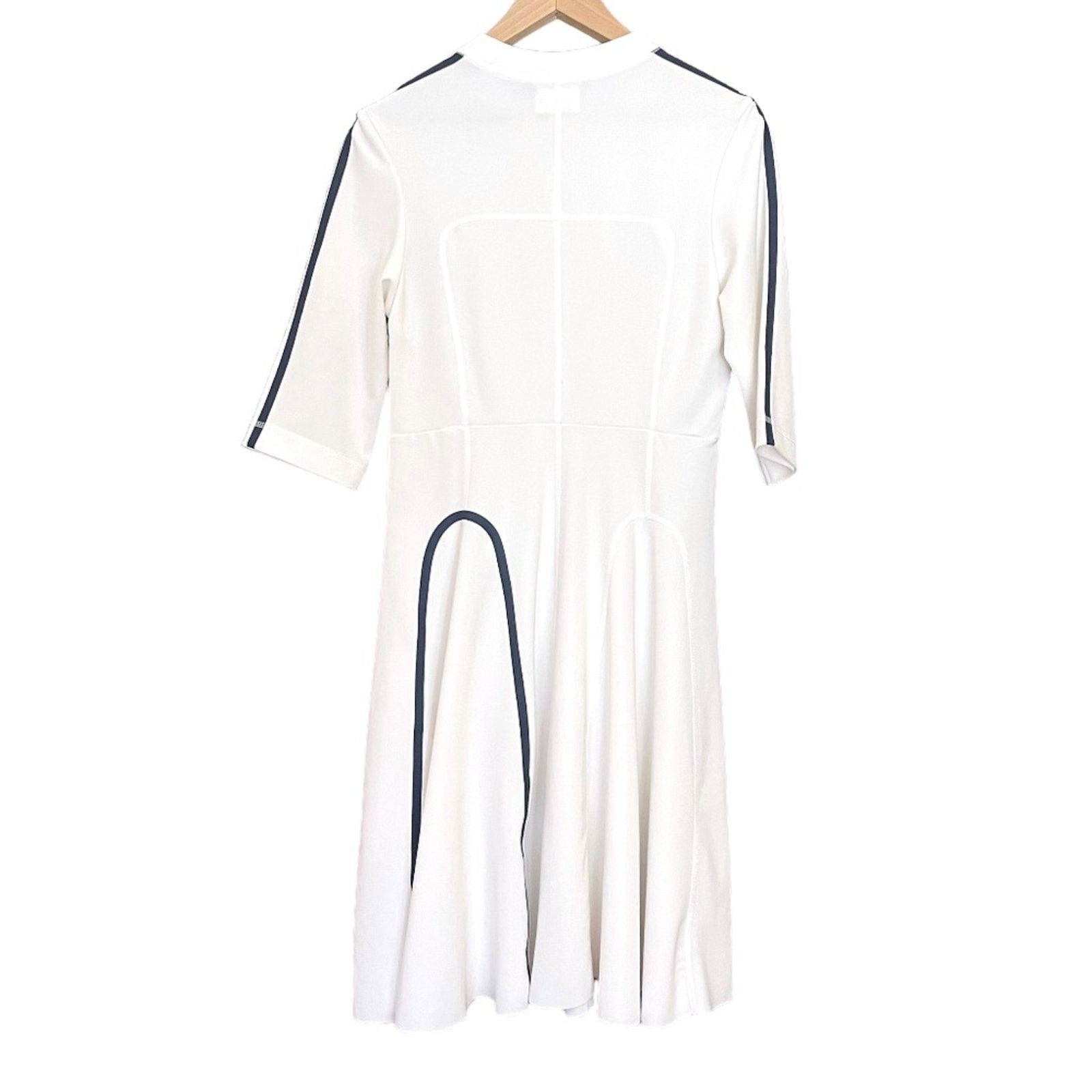 Wood Wood Wood Wood Janis White Navy Blue Fit & Flare Skater Dress Size M / US 6-8 / IT 42-44 - 2 Thumbnail