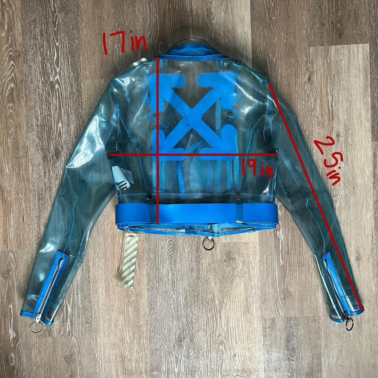 Off-White RARE 2019 off-white blue transparent cropped moto jacket Size M / US 6-8 / IT 42-44 - 2 Thumbnail