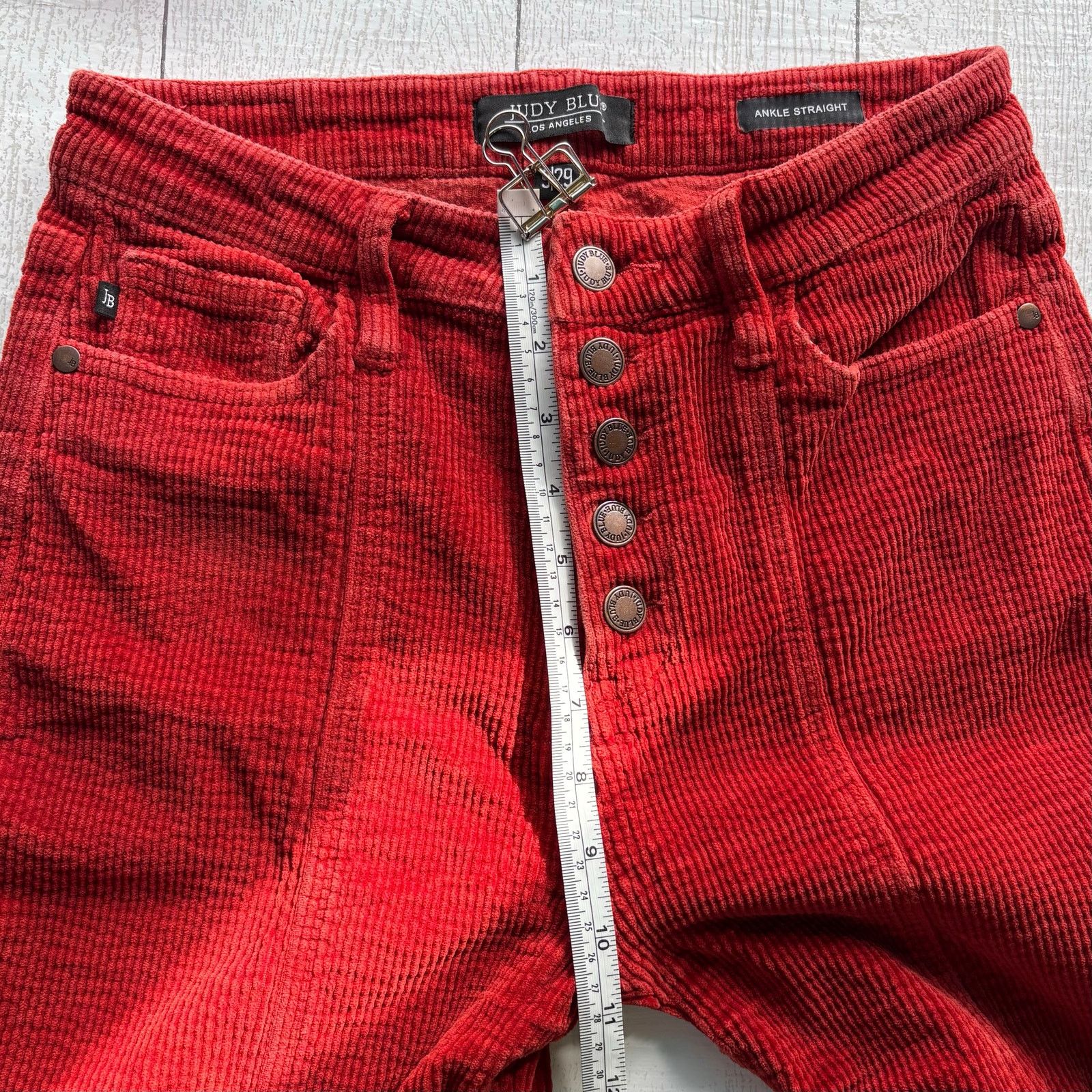 Judy Blue Judy Blue Rust Corduroy Straight Leg Ankle Pants Size 9/29 Size 23" - 12 Thumbnail