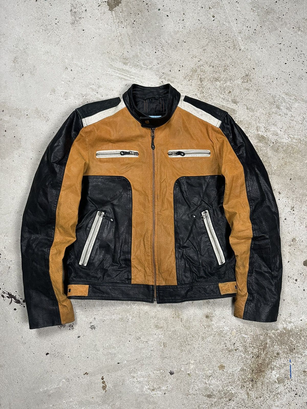 Japanese Brand Vintage Y2K Genuine Leather Suede Moto Biker Racing Jacket Size US S / EU 44-46 / 1 - 1 Thumbnail