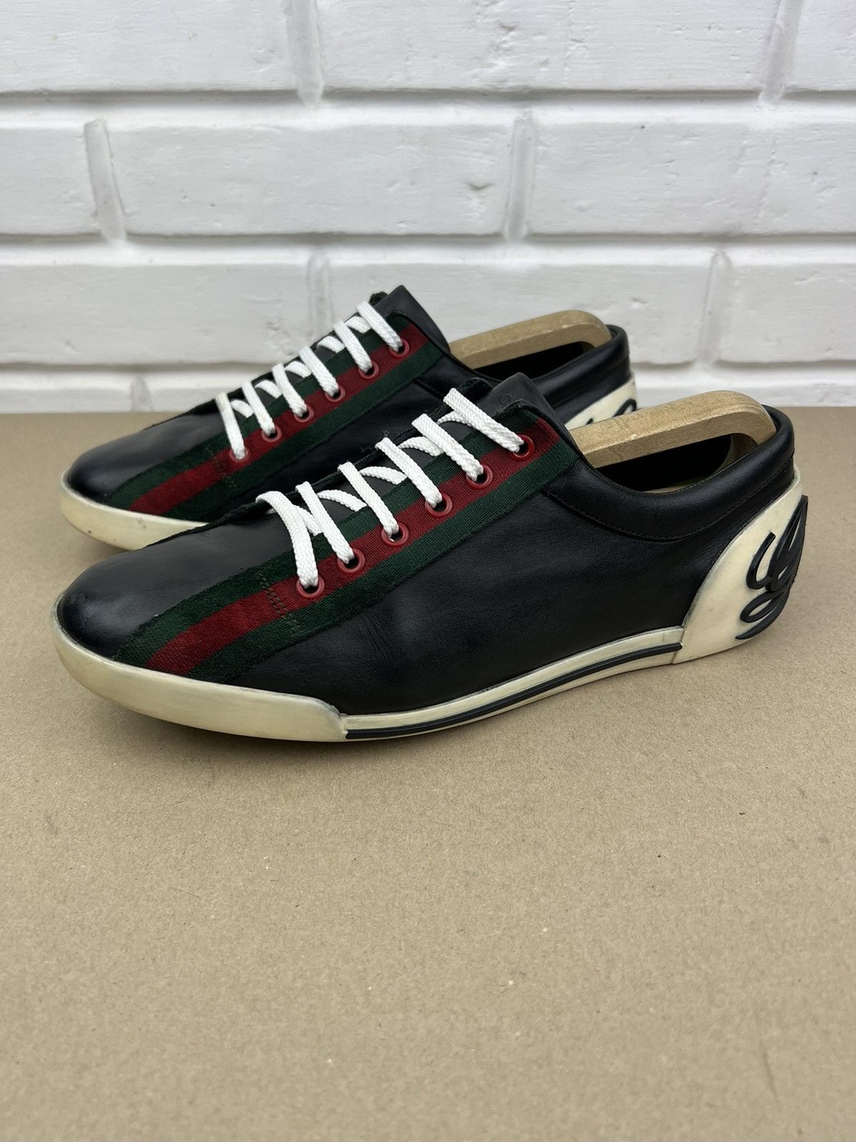 Gucci GUCCI Sneakers Low Top Leather Boulevard Logo Black Men's Size US 8 / EU 41 - 1 Thumbnail