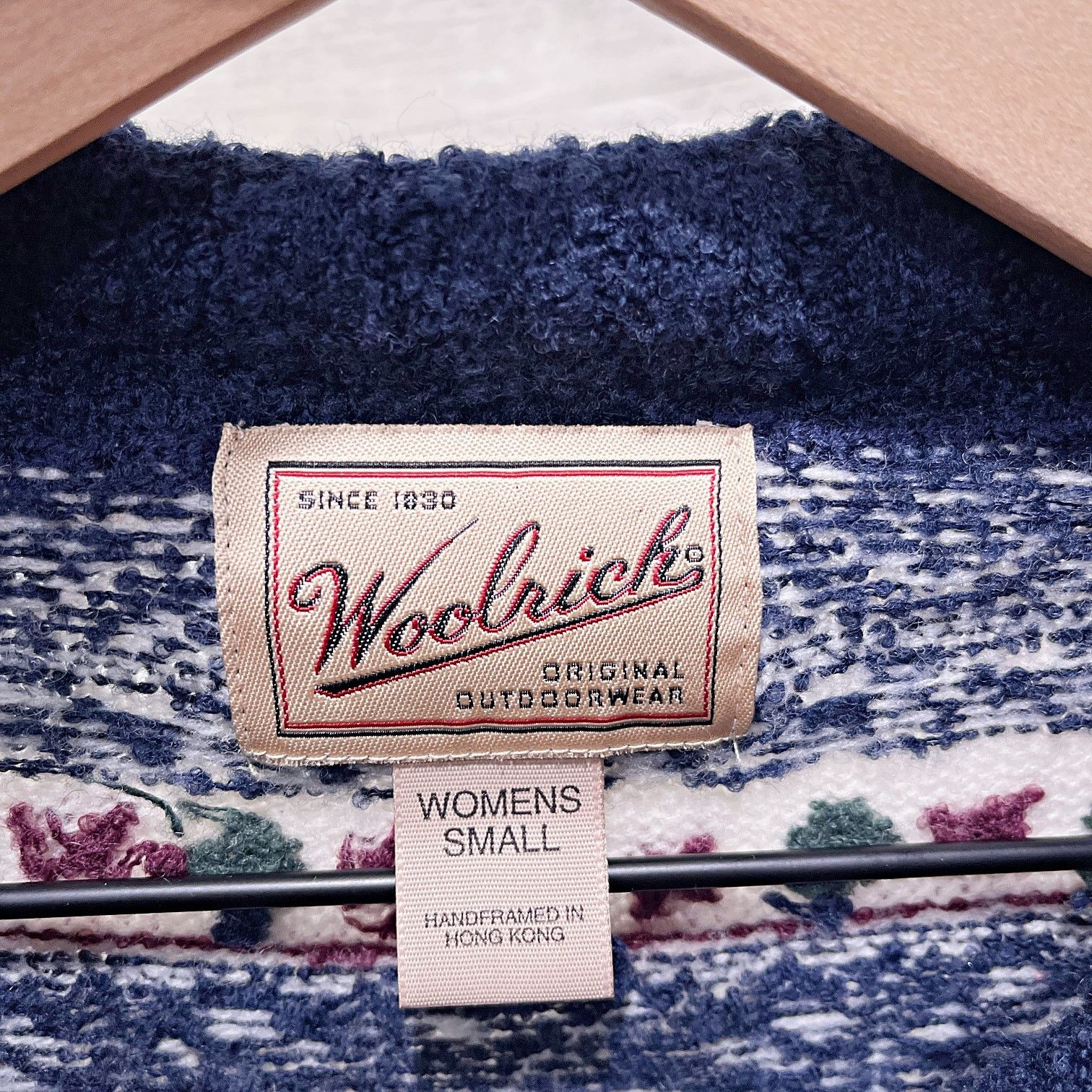 Vintage × Woolrich Woolen Mills Woolrich Vintage Wool Nordic Polo Sweater Blue Womens Small Size S / US 4 / IT 40 - 6 Thumbnail