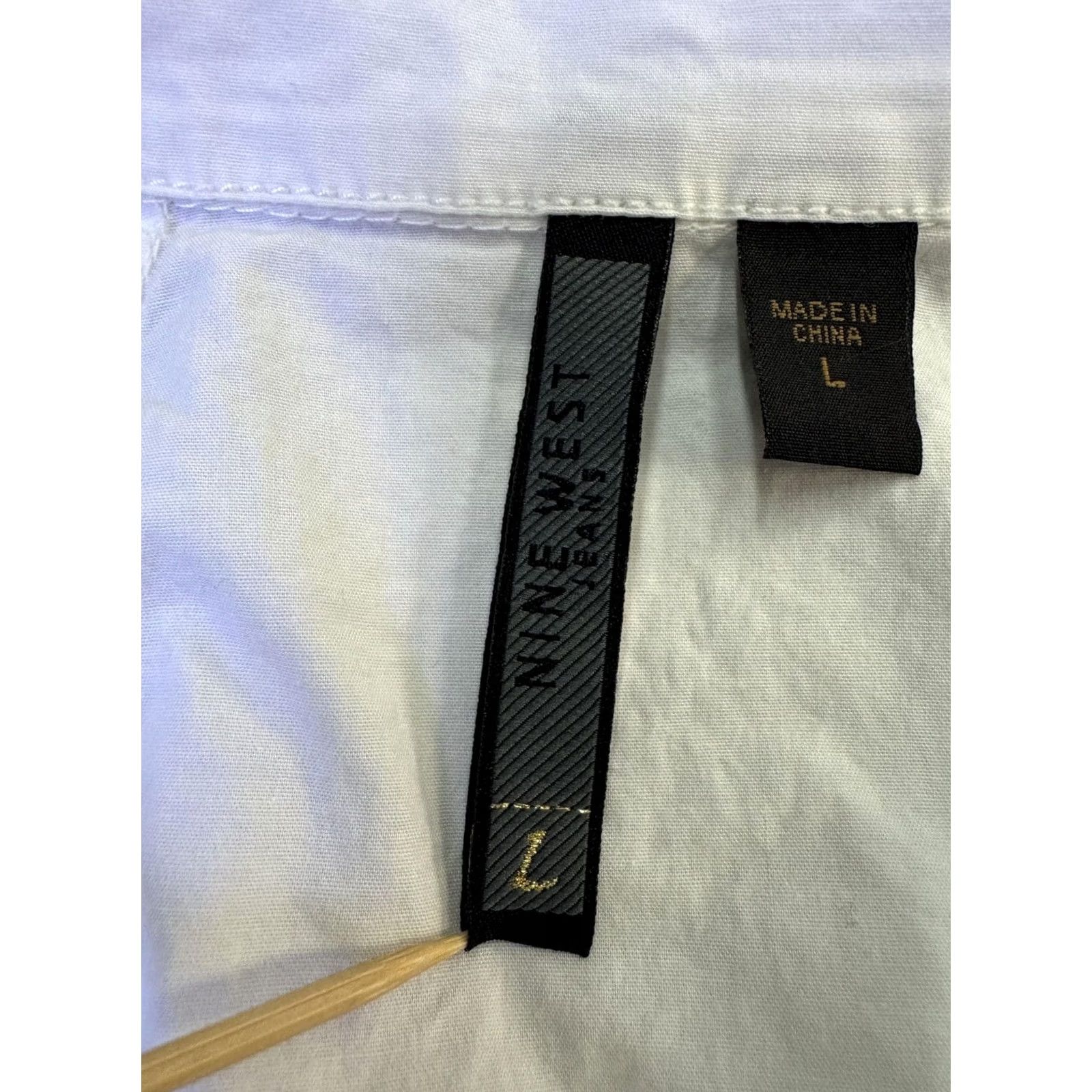 Nine West Nine West Jeans Jacket Womens Large White Twill Snap Front 3/4 Sleeve Short Size 36" / US 14 / IT 50 - 5 Thumbnail