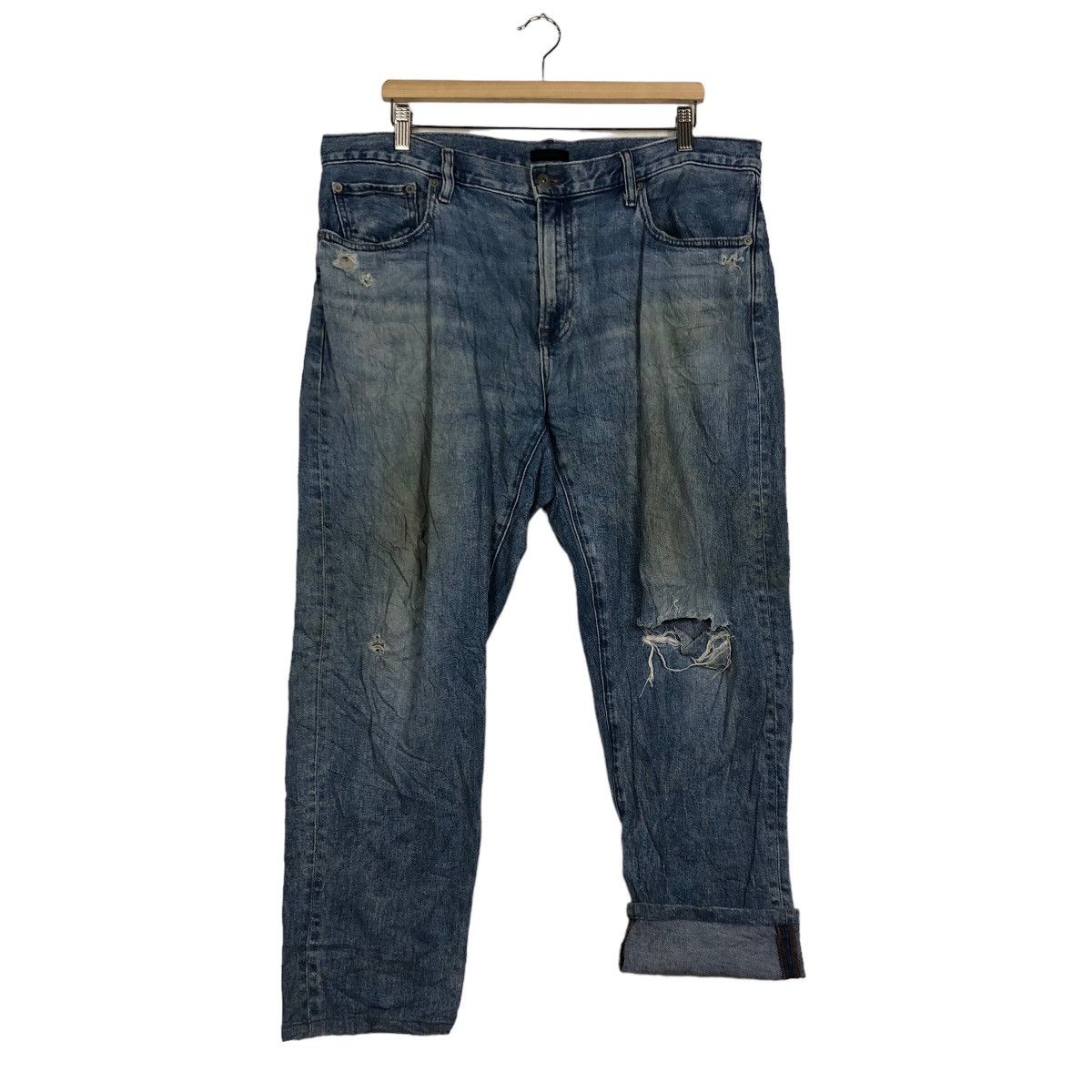 Japanese Brand 🔥RARE DISTRESSED DENIM UNIQLO JEANS JAPAN MADE ISSEY MIYAKE Size US 36 / EU 52 - 9 Thumbnail