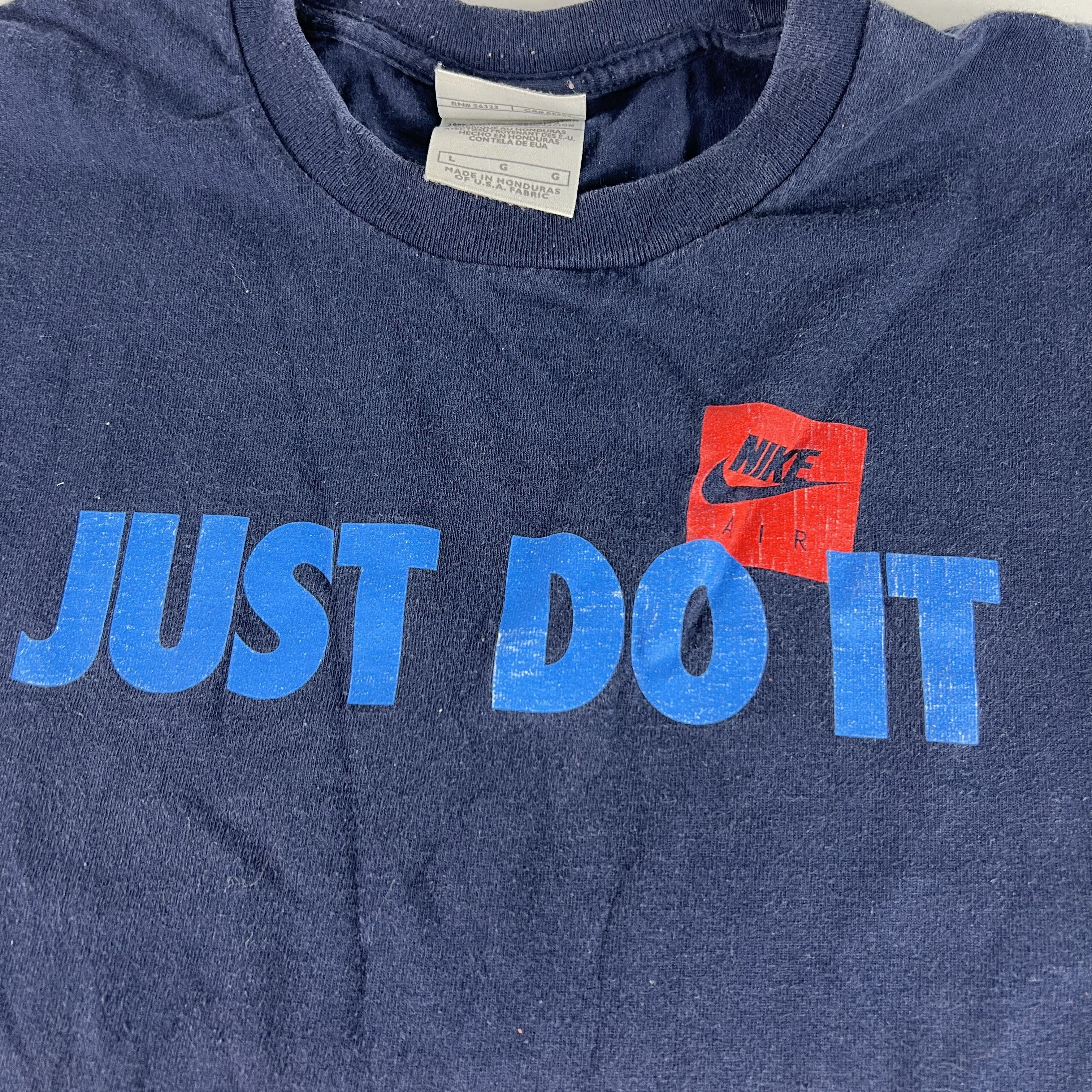 Nike × Vintage VTG Nike Just Do It Shirt Blue Faded Logo Short Sleeve Tee Size US M / EU 48-50 / 2 - 2 Thumbnail