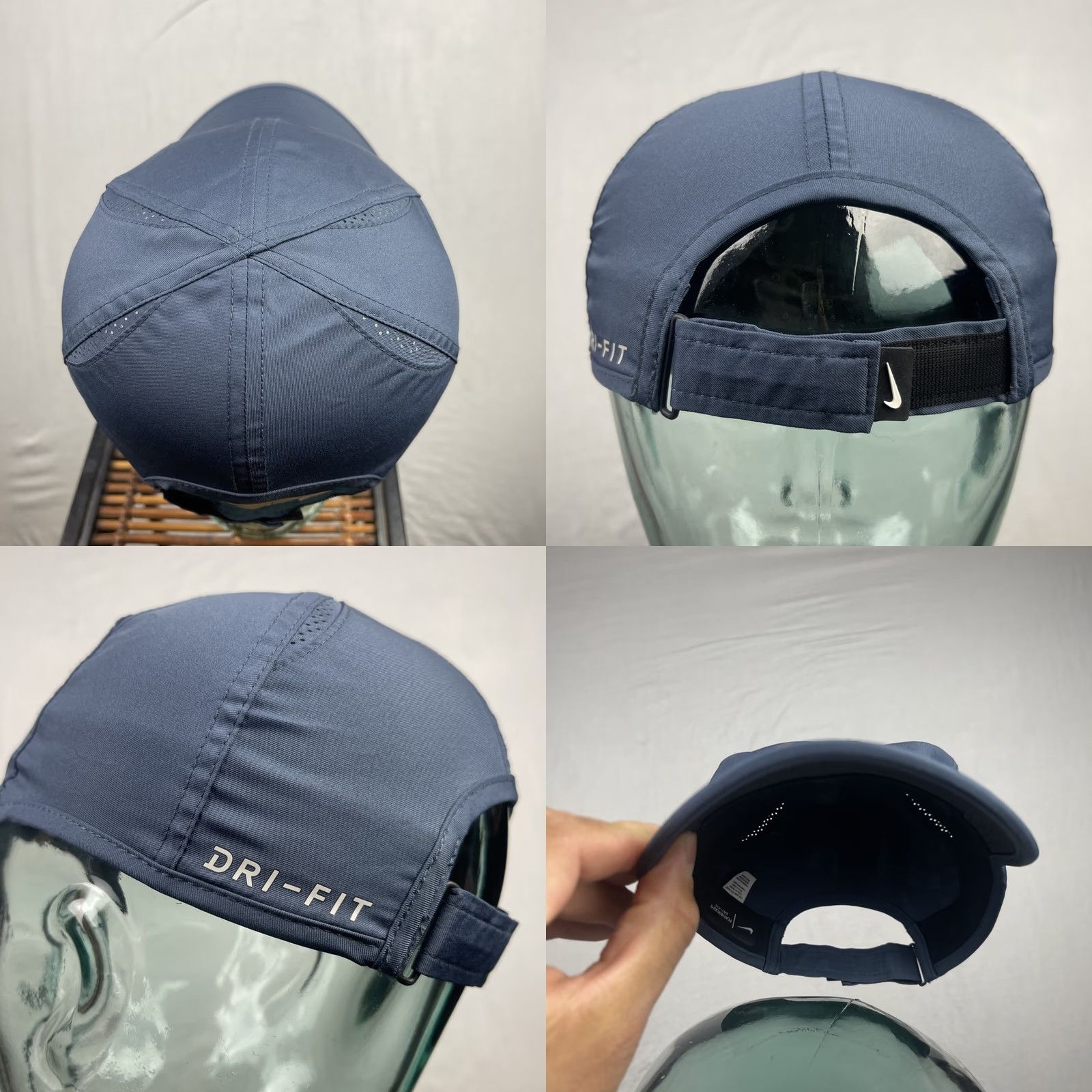 Nike Nike Featherlight Hat Cap Mens Adjustable 6 Panel Dri Fit Running Training Adult Blue Lightweight Breathable Quick Dry Baseball Cap Men Size ONE SIZE - 8 Thumbnail