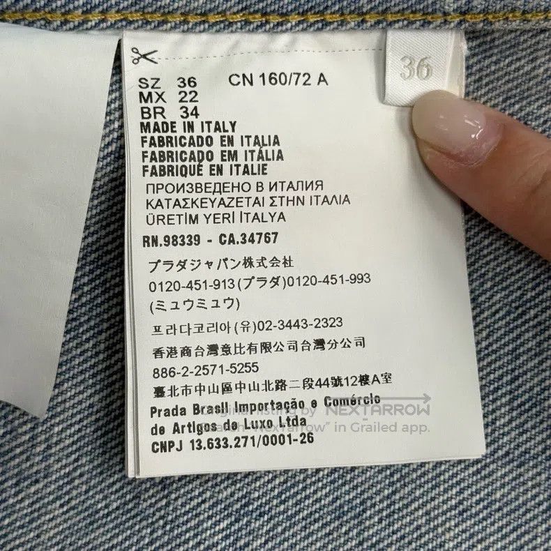 Prada Prada Washed blue metal triangle logo denim jacket Size XS / US 0-2 / IT 36-38 - 7 Thumbnail