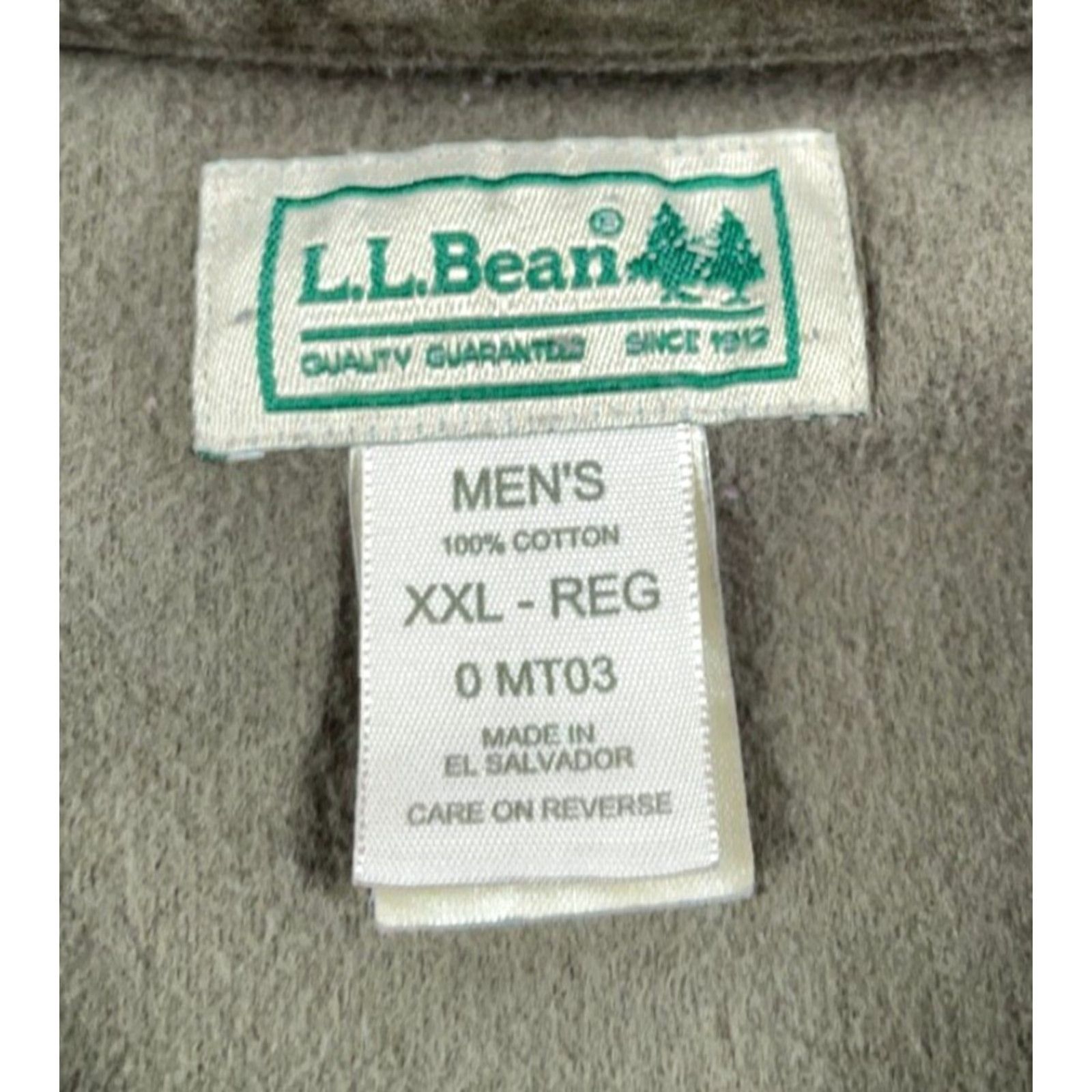 Vintage L.L. Bean Shirt Men's 2XL Chamois Flannel Olive Green Heavyweight Workwear MT03 Size US XXL / EU 58 / 5 - 3 Thumbnail