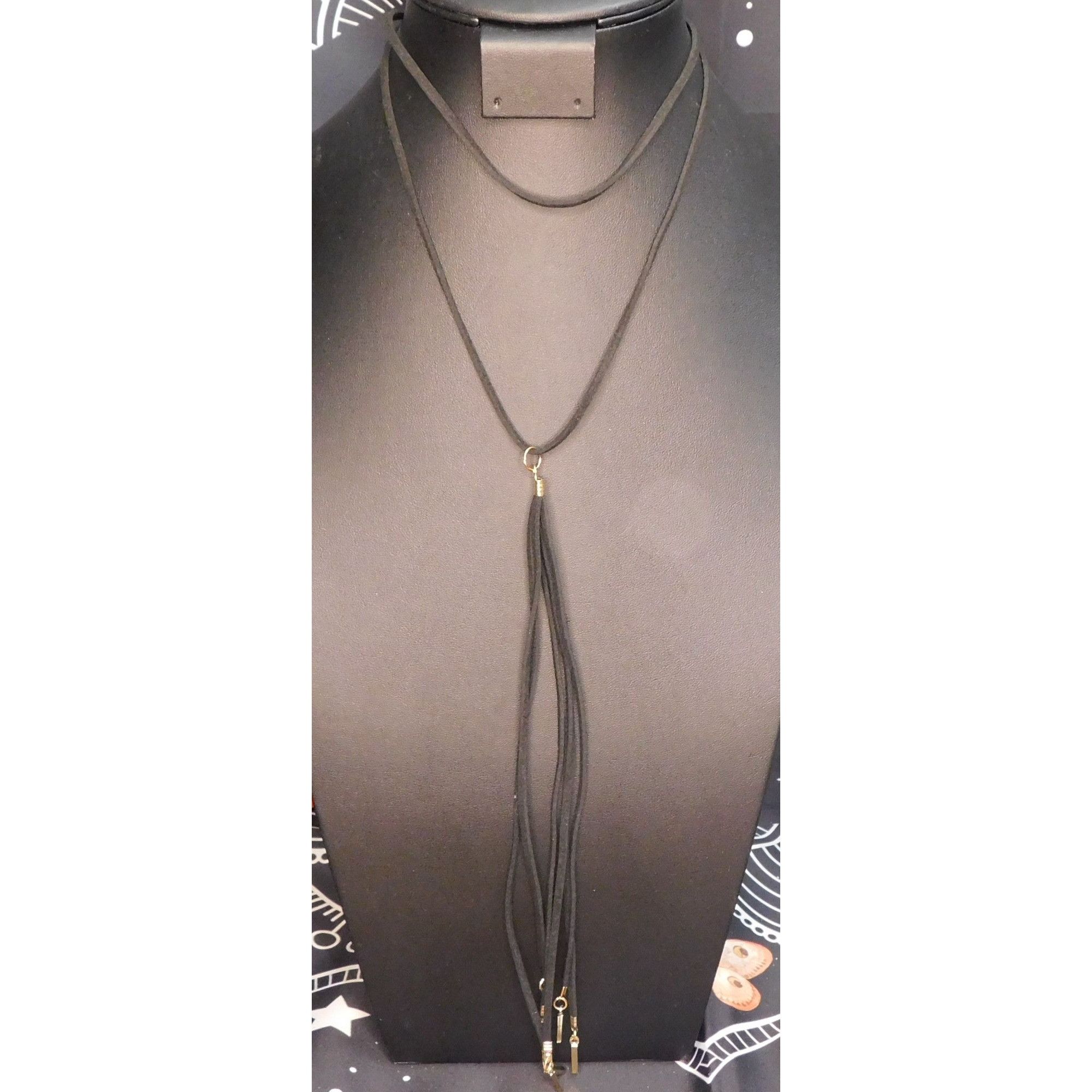Other Gothic Long Black Faux SuedeTassel Necklace Size ONE SIZE - 3 Thumbnail
