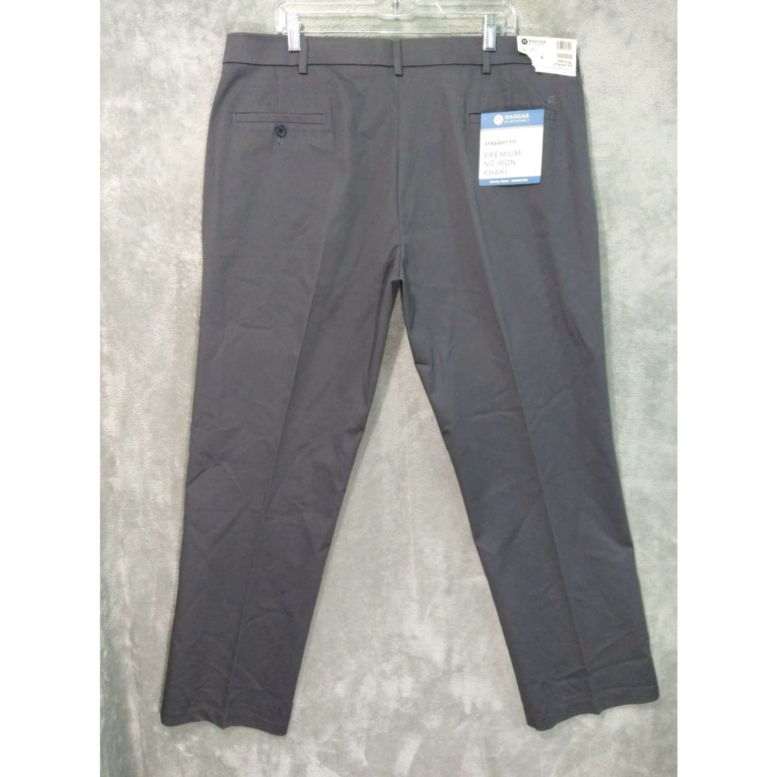 Haggar Haggar Pants Mens 40x32 Gray Premium Khaki No Iron Straight Fit Flat Front Pants Mens Regular Gray City Preppy Size US 40 / EU 56 - 2 Thumbnail