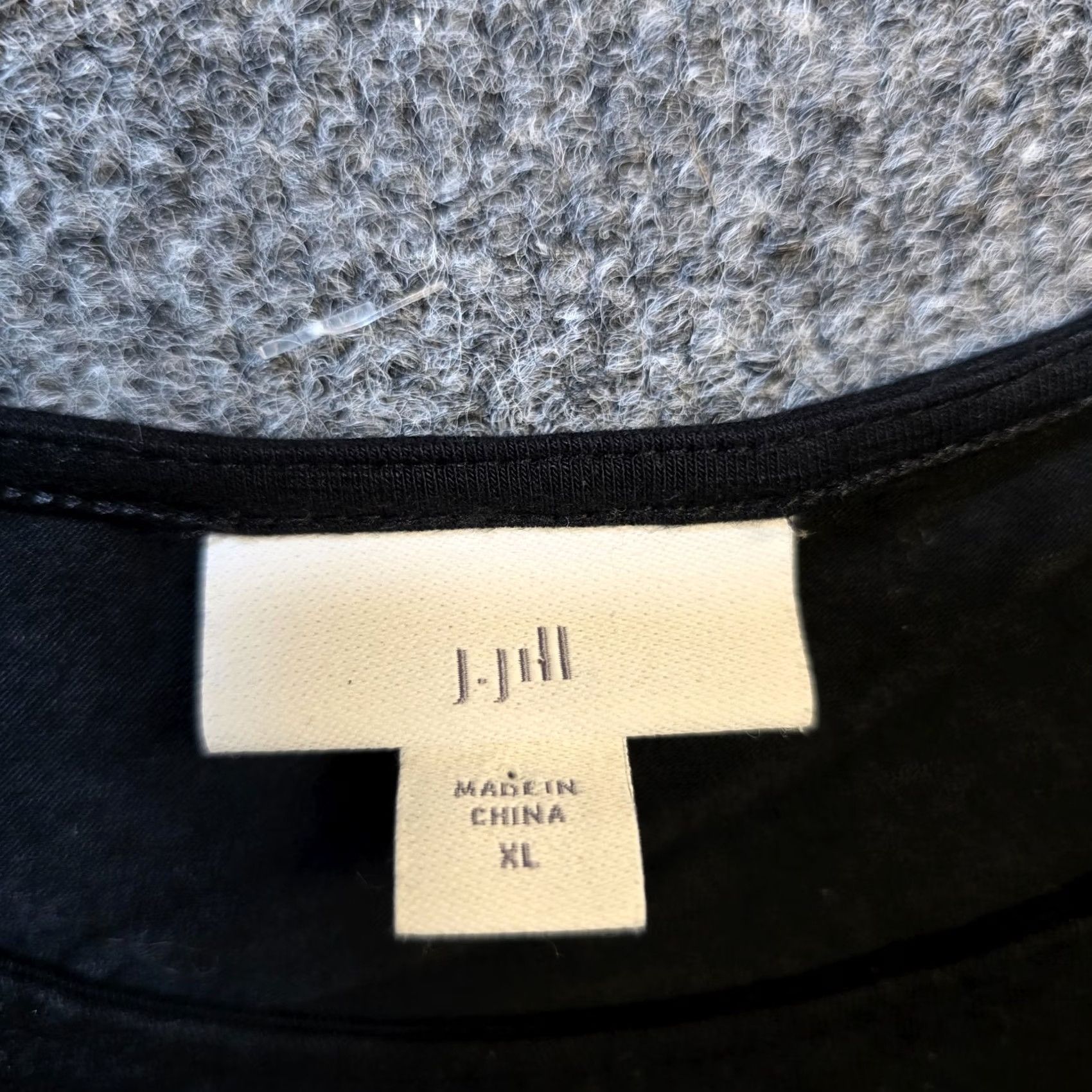 J. Jill J. Jill Dress Womens XL Black Stretchy Short Sleeve Midi Casual Minimalist Shift Knit Rayon Spandex Regular Sleeve Cap Black Size 40" / US 18 - 3 Thumbnail