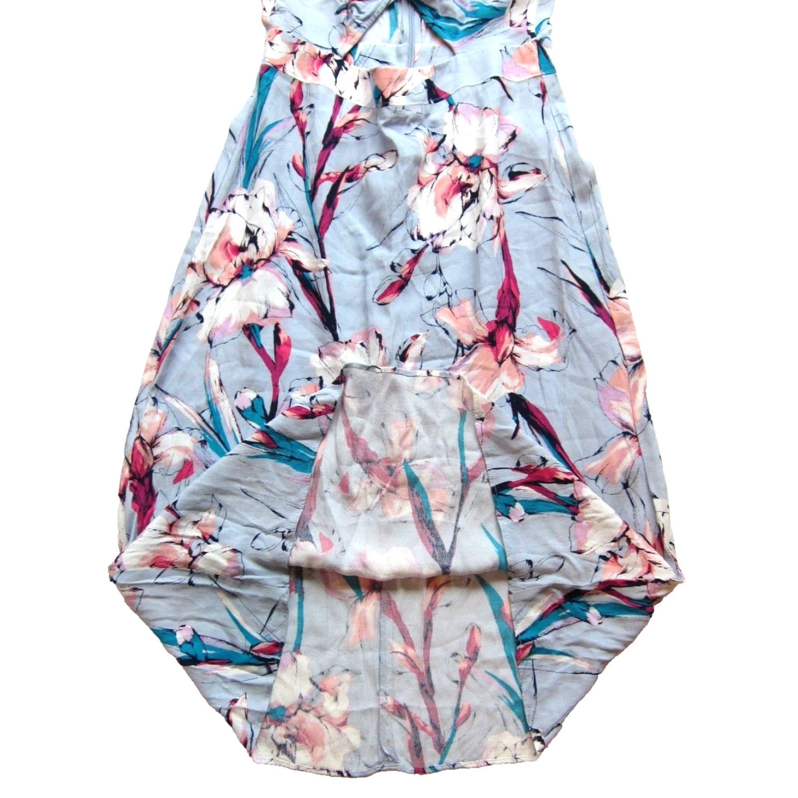 Vintage VINTAGE Leith Tank Dress Open Stomach Midi 100% Rayon Floral Blue Pink Green Small Size S / US 4 / IT 40 - 5 Thumbnail
