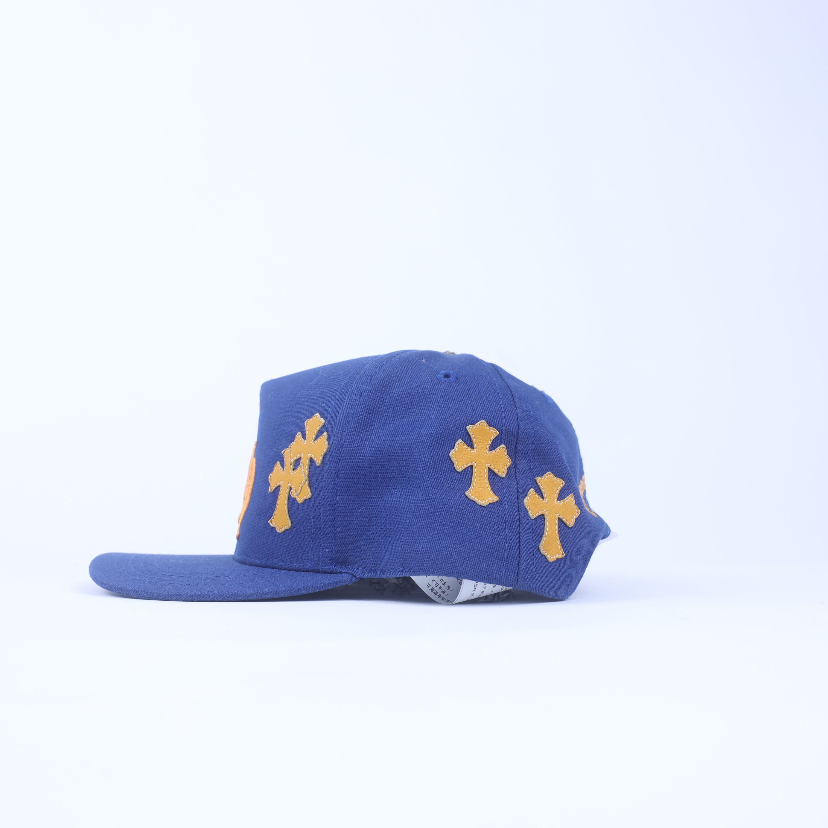 Chrome Hearts CH Patchwork Cross Blue & Yellow Trucker Hat Size ONE SIZE - 4 Thumbnail