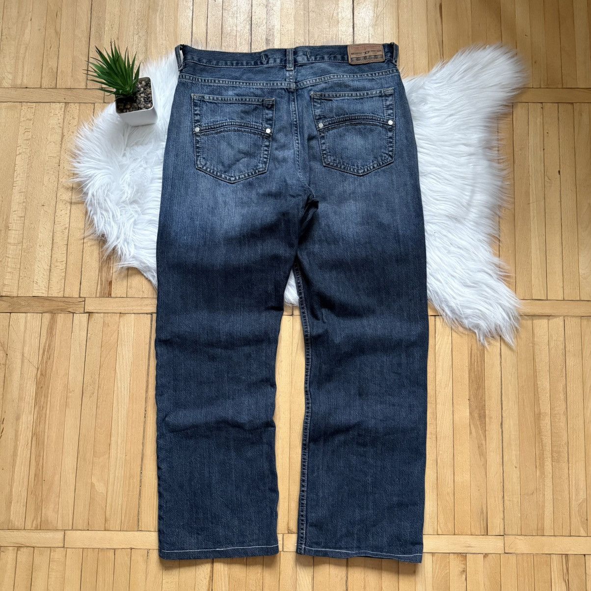 Diesel 📌 Vintage DIESEL Y2K Straight Relaxed Crazy Denim Jeans Size US 34 / EU 50 - 1 Thumbnail