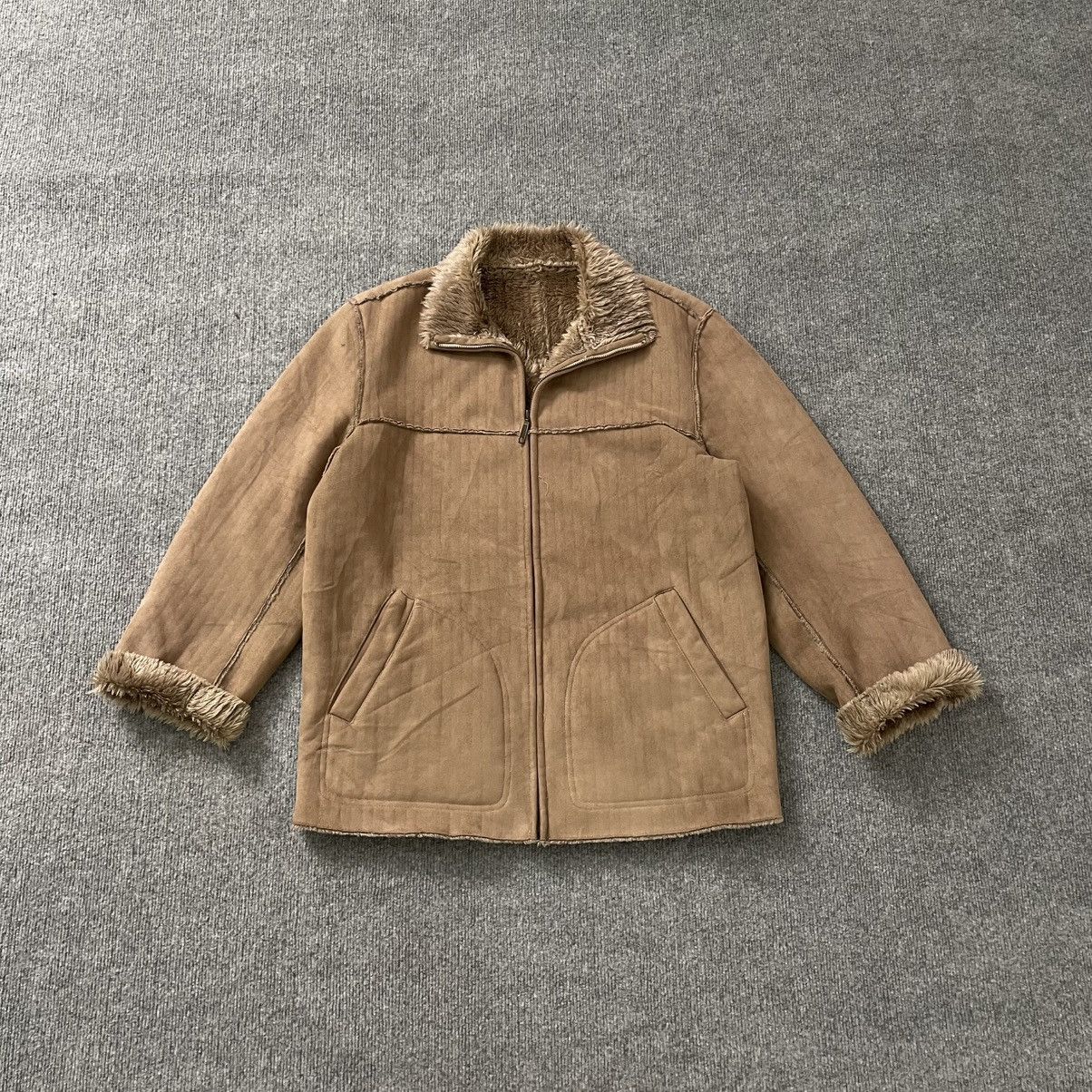 Isamu Katayama Backlash Japanese Raika Style Faux Suede Sherpa Jacket vkei style Size US S / EU 44-46 / 1 - 1 Thumbnail