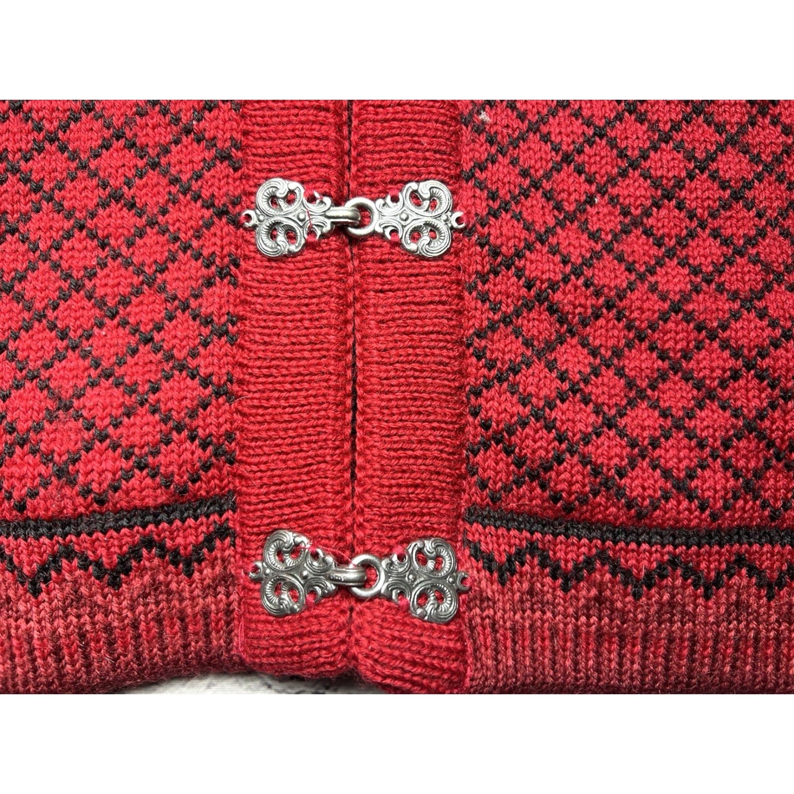 Vintage VINTAGE NORSKWEAR Nordic Sweater Womens XS Red Wool Cardigan EXCELLENT Snowflake Winter Womens XS Red Wool Buckle Crew Neck 100% Wool Norway Size XS / US 0-2 / IT 36-38 - 3 Thumbnail