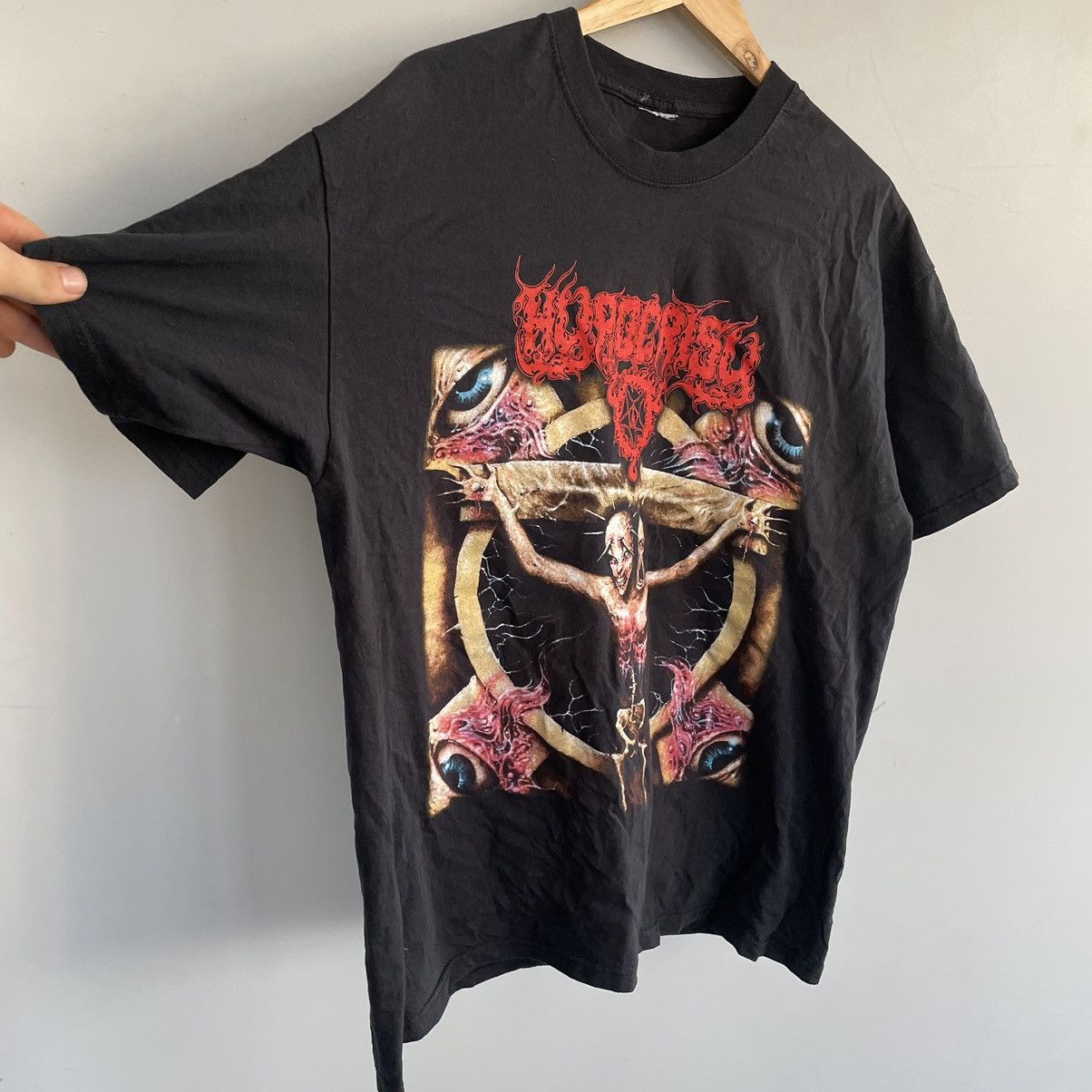 Band Tees × Vintage HYPOCRISY Osculum Obscenum double logo XL T-Shirt Black Size US XL / EU 56 / 4 - 3 Thumbnail