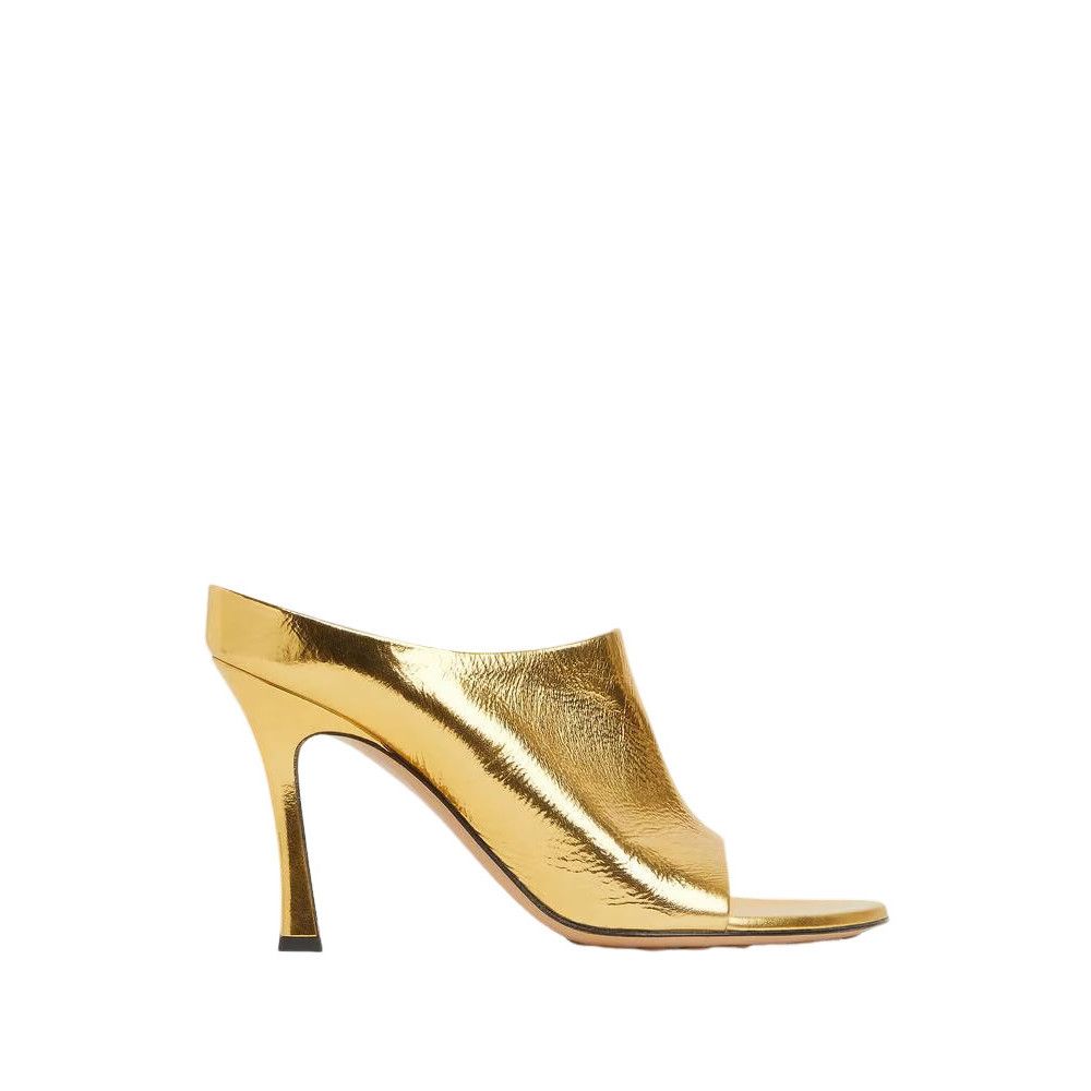 BOTTEGA VENETA Rana $1150 Gold 90mm Mules New & Authentic (W
