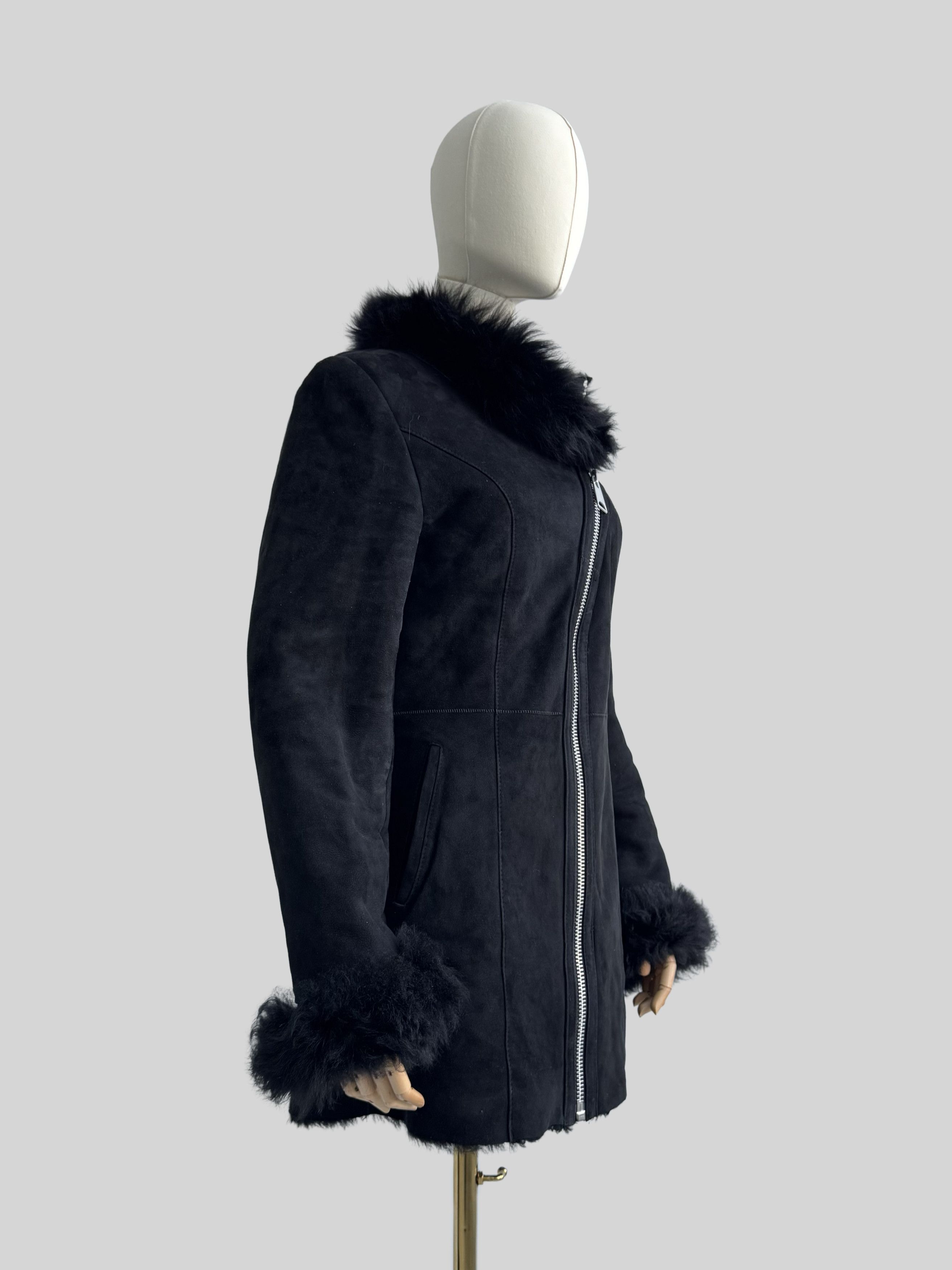 Japanese Brand Vintage Real Sheepskin Coat (D10)(D15) Size XS / US 0-2 / IT 36-38 - 2 Thumbnail