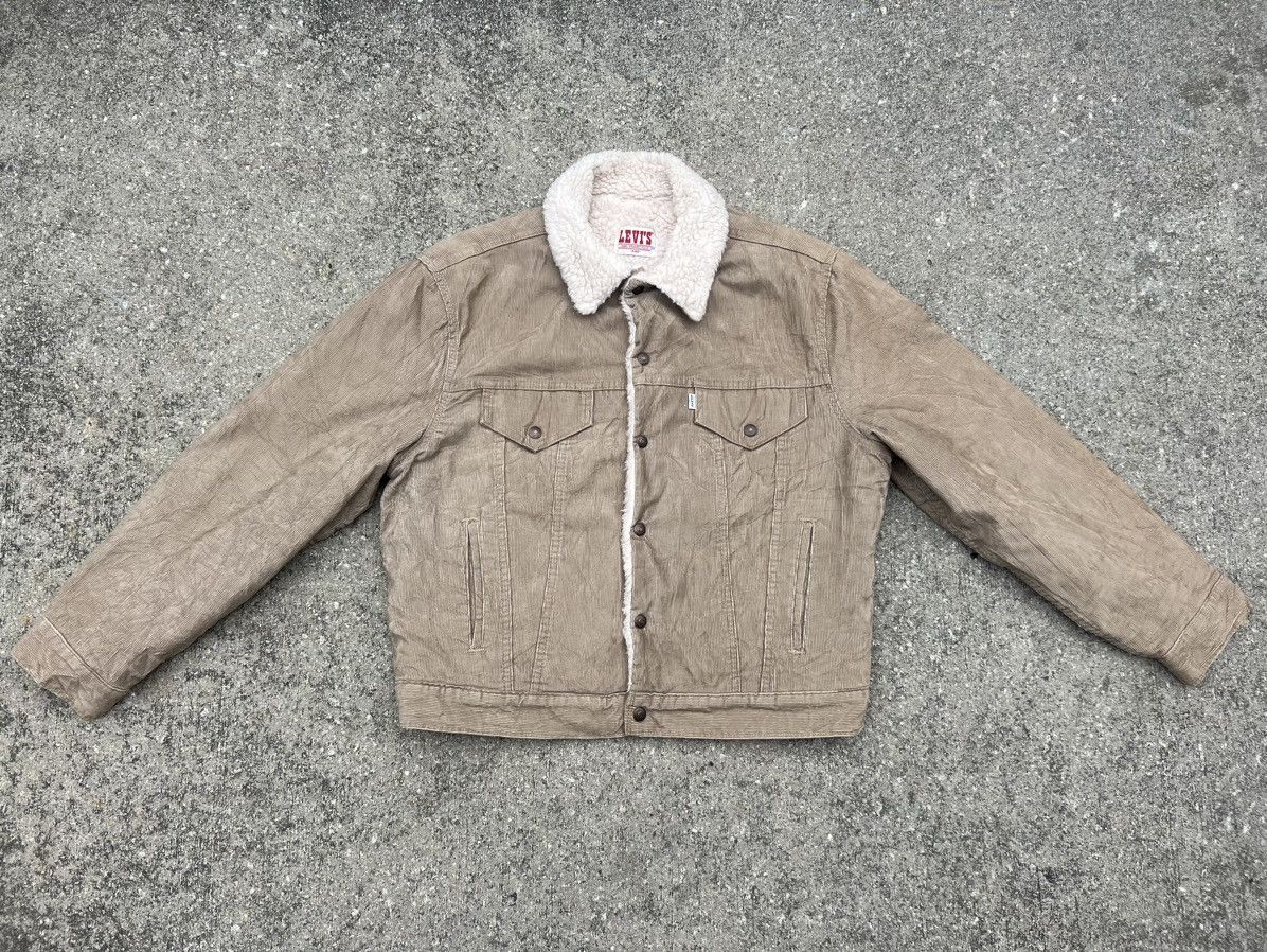 Levi's Vintage 80s Levi’s Sherpa Lined Corduroy Trucker Jacket Size US XL / EU 56 / 4 - 1 Thumbnail