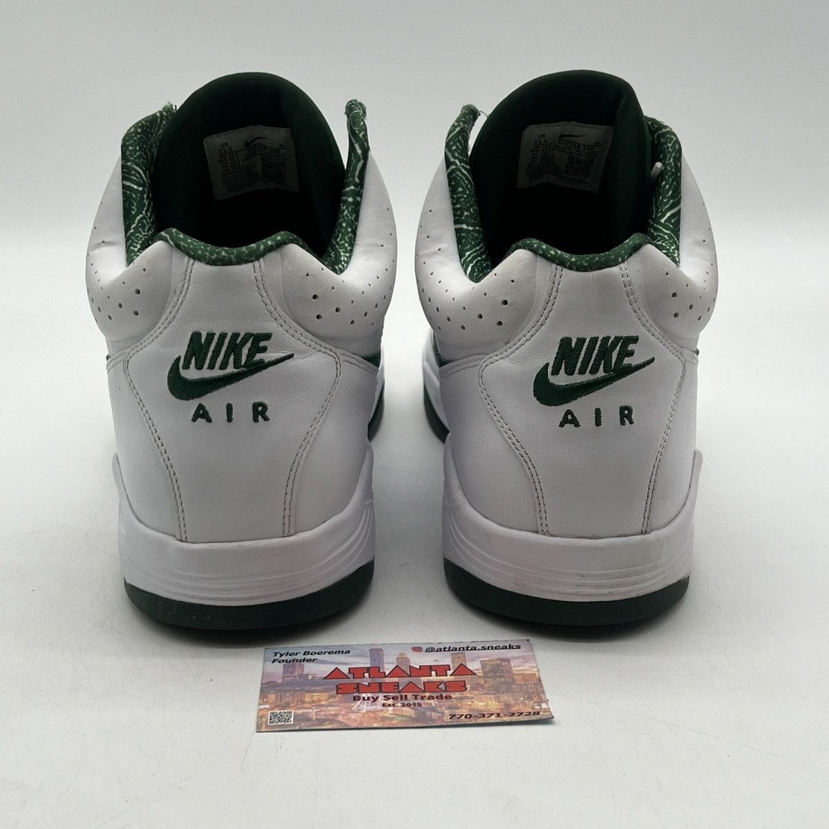 Nike Air flight lite mid white gorge green Size US 11.5 / EU 44-45 - 3 Thumbnail