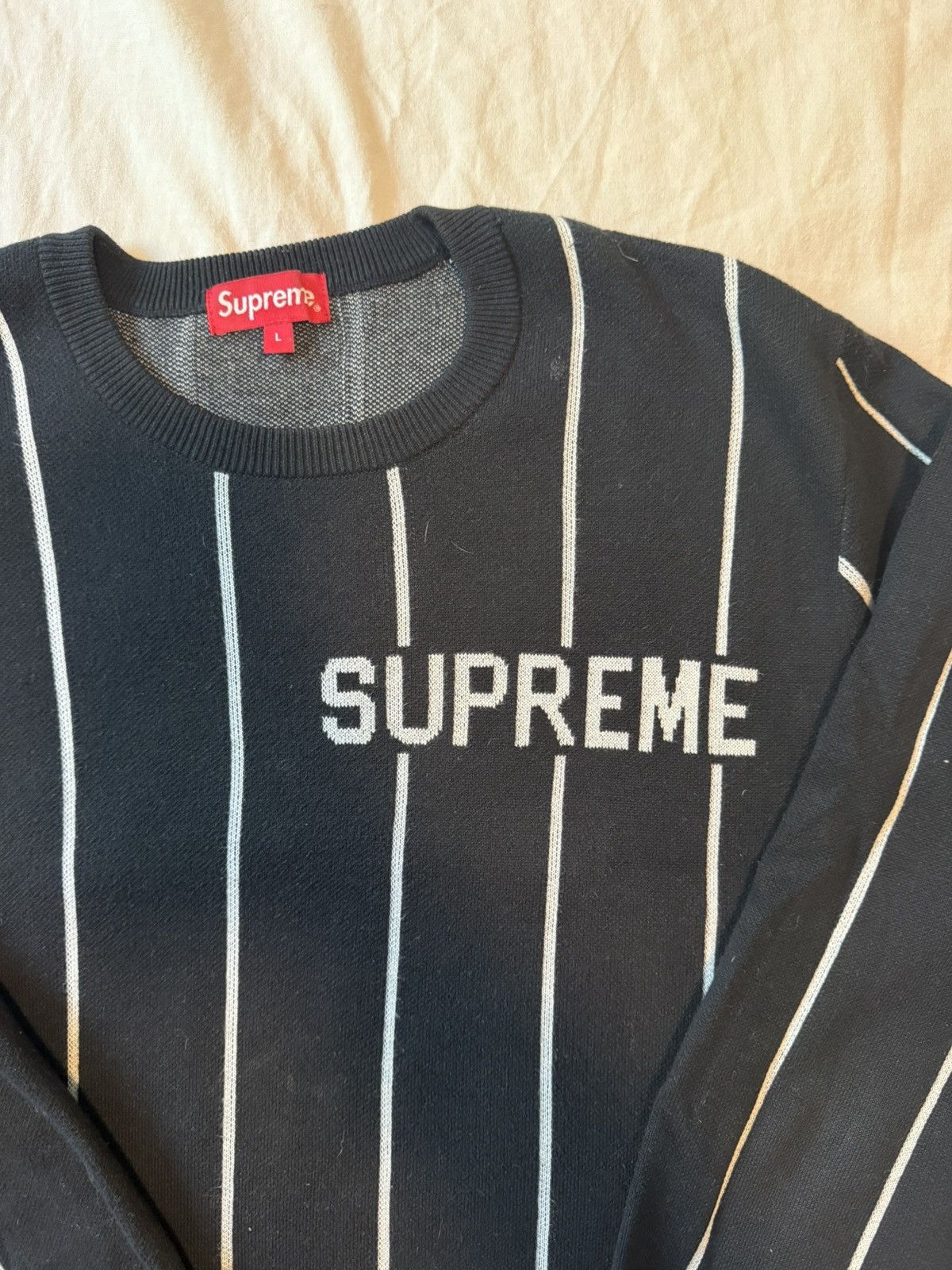 Supreme Supreme Pinstripe Sweater Size Large Size US L / EU 52-54 / 3 - 3 Thumbnail